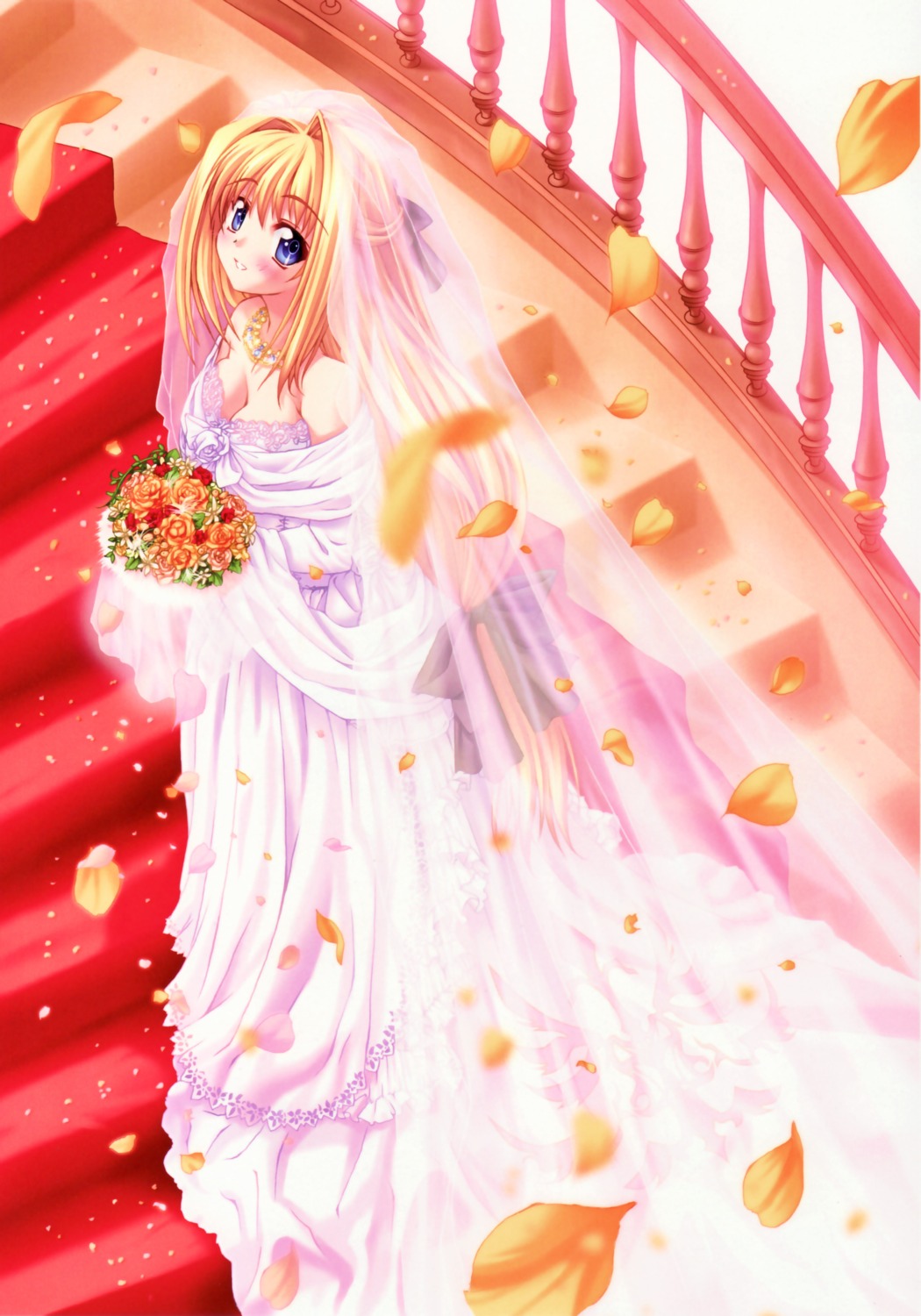 catwalk cleavage dress filia_theoricus kannatsuki_noboru maou_to_odore! see_through wedding_dress
