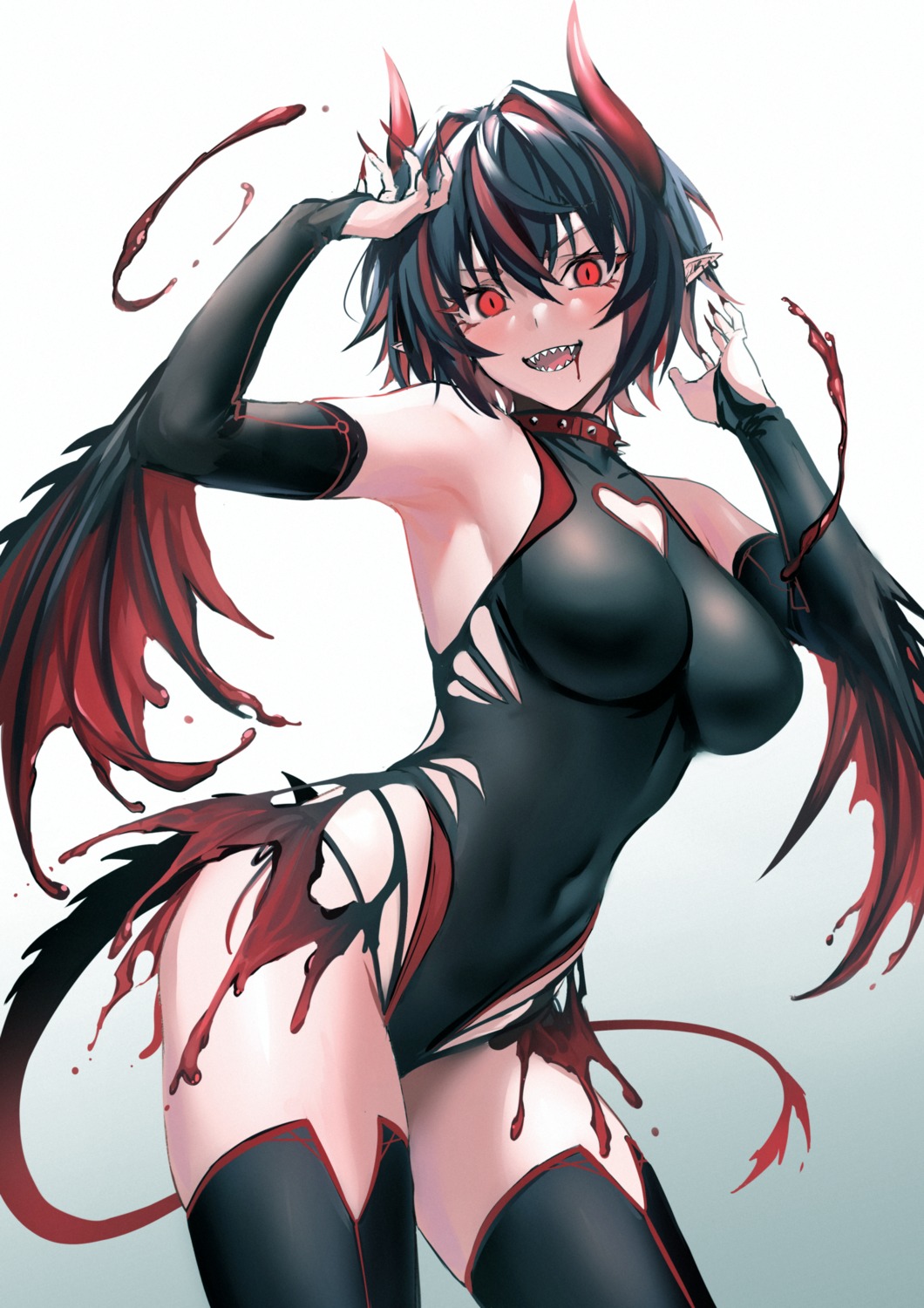 horns leotard pointy_ears swimsuits tail thighhighs ulrich_(tagaragakuin) wings