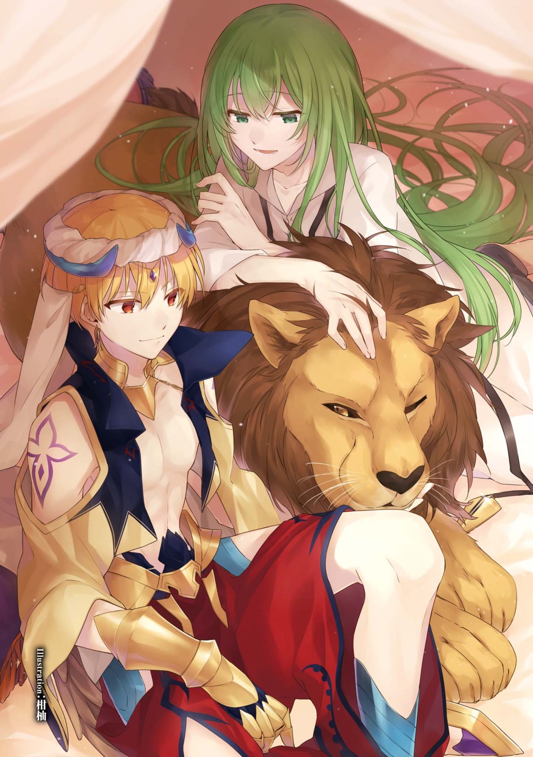 armor enkidu_(fate) fate/grand_order gilgamesh_(caster) kanyu tattoo