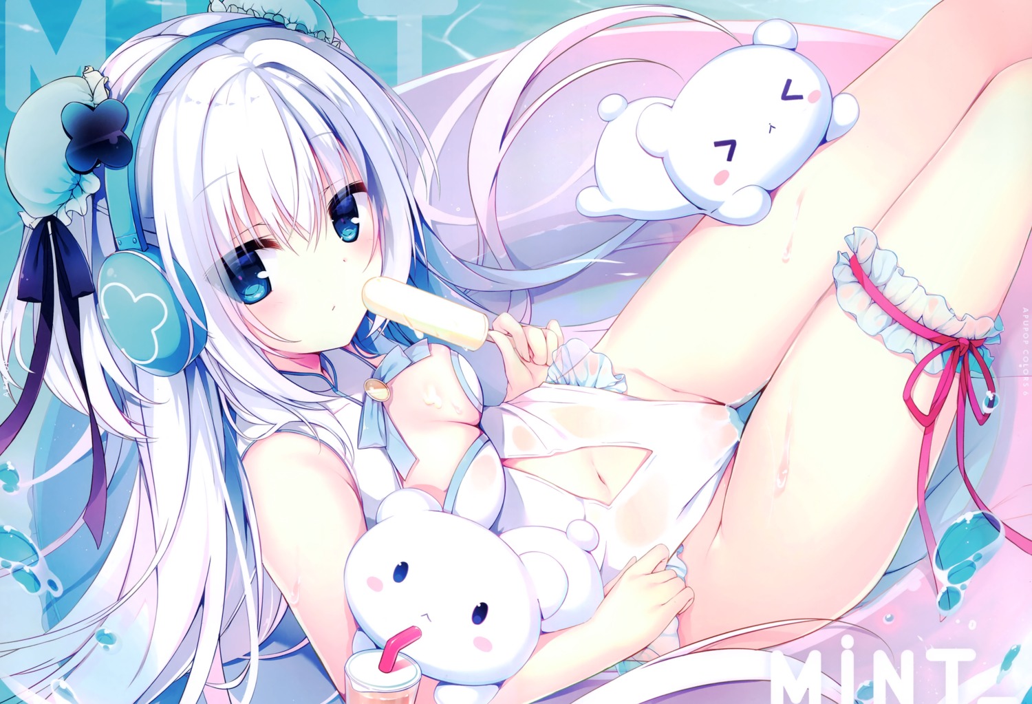 aisu_mint apupop chinadress cleavage garter headphones muku_(apupop) swimsuits