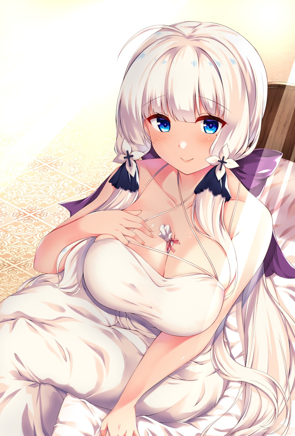 azur_lane breast_hold cleavage dress illustrious_(azur_lane) mamizu