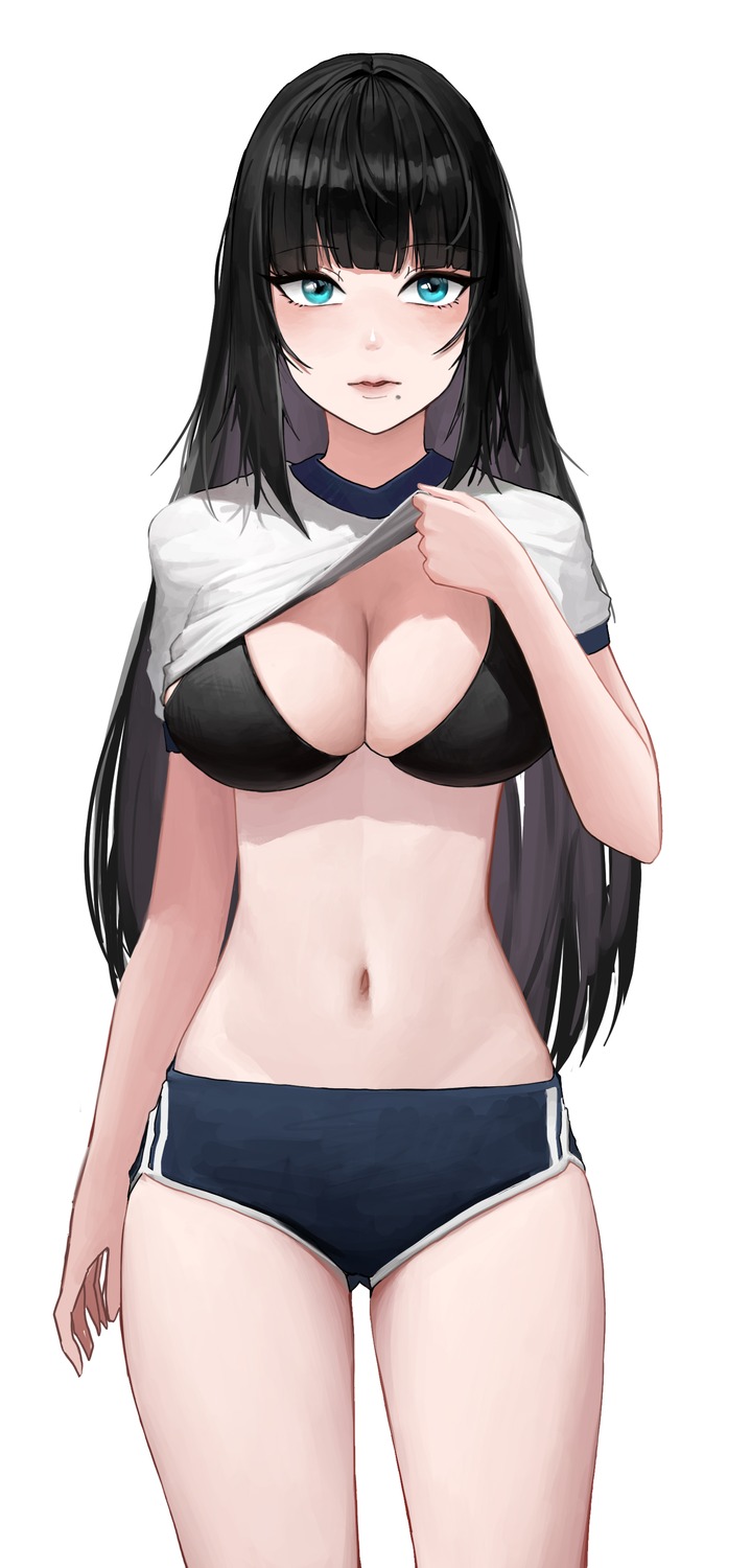 bra buruma gym_uniform hwan_(verypoor) shirt_lift undressing