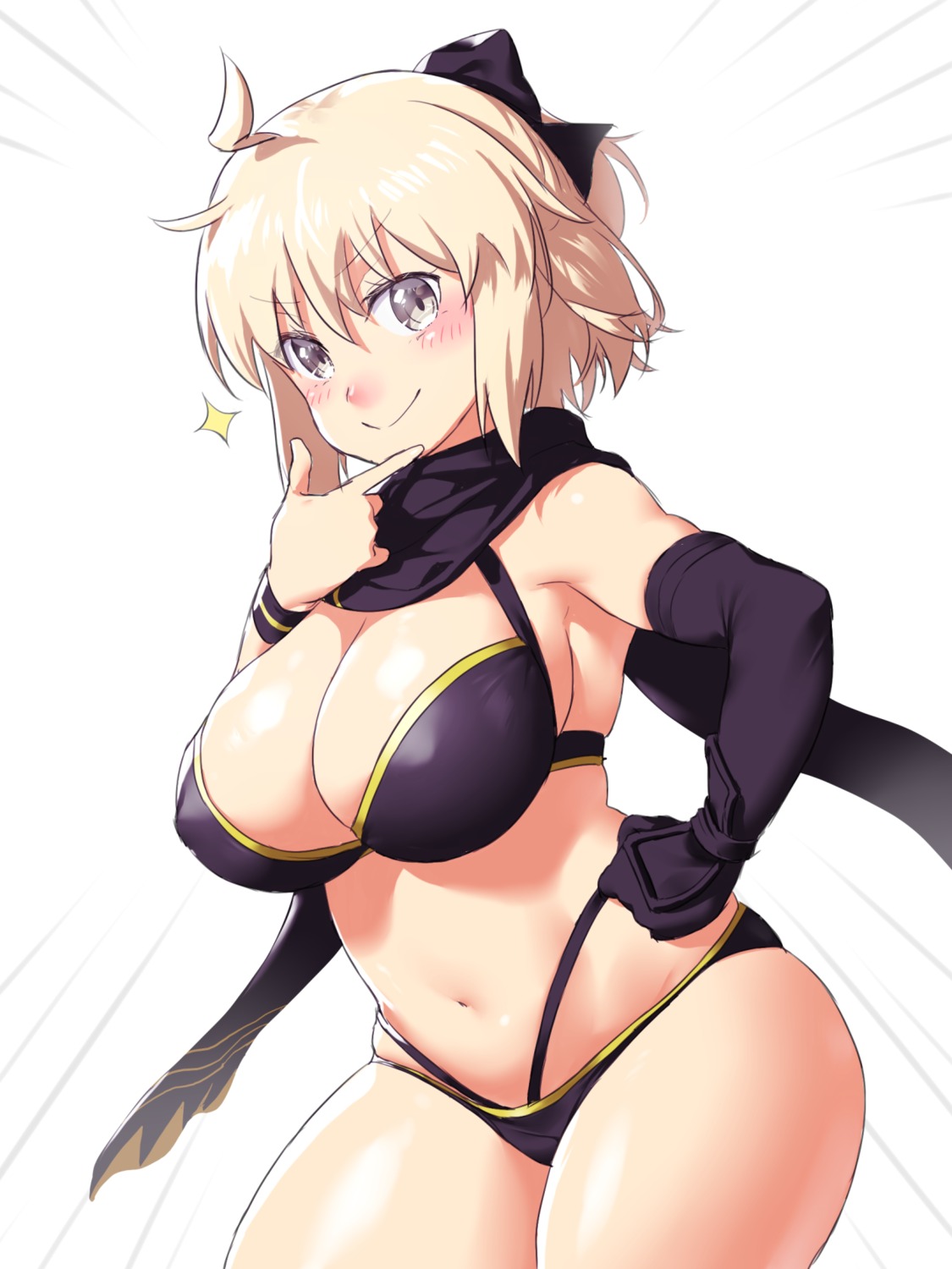 bikini fate/grand_order okita_souji_(fate) onsoku_inu swimsuits