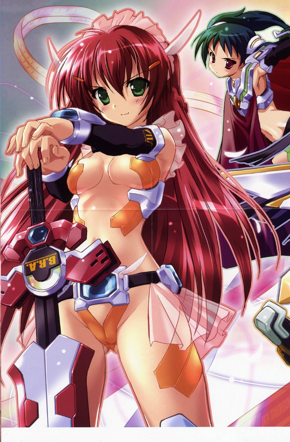 amane_mao armor bikini_armor cleavage crease komatsu_e-ji sword takasu_akiho thighhighs underboob vita_sexualis