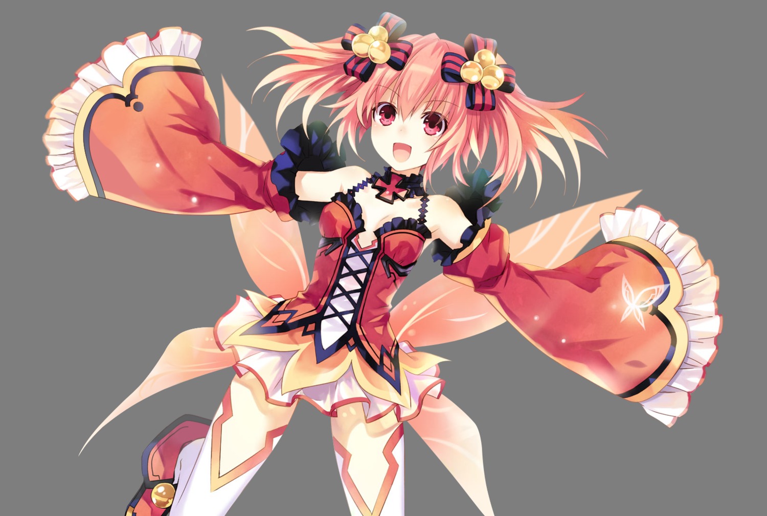 alyn_(fairy_fencer_f) cleavage fairy_fencer_f game_cg no_bra thighhighs transparent_png tsunako