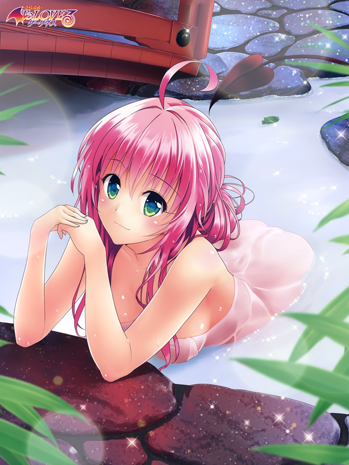 bathing lala_satalin_deviluke onsen tail to_love_ru to_love_ru_darkness towel wet yabuki_kentarou