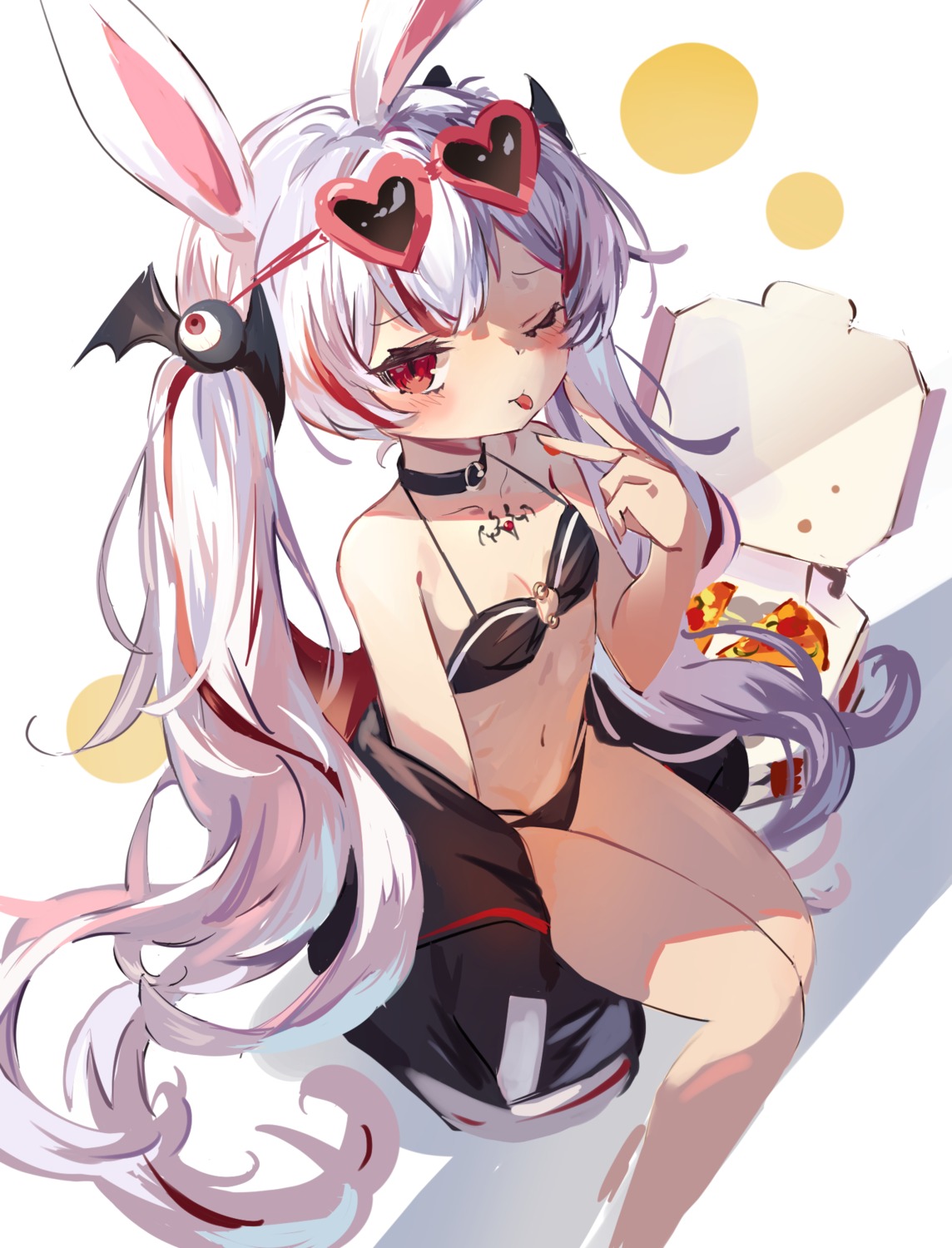 alice_alucard_channel alice_c._alucard animal_ears bikini bunny_ears fujii_shino megane swimsuits tattoo wings