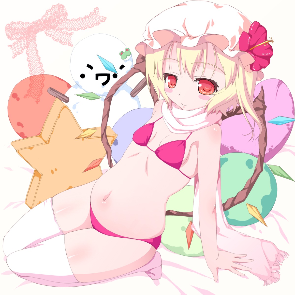 bikini flandre_scarlet ichio loli swimsuits thighhighs touhou