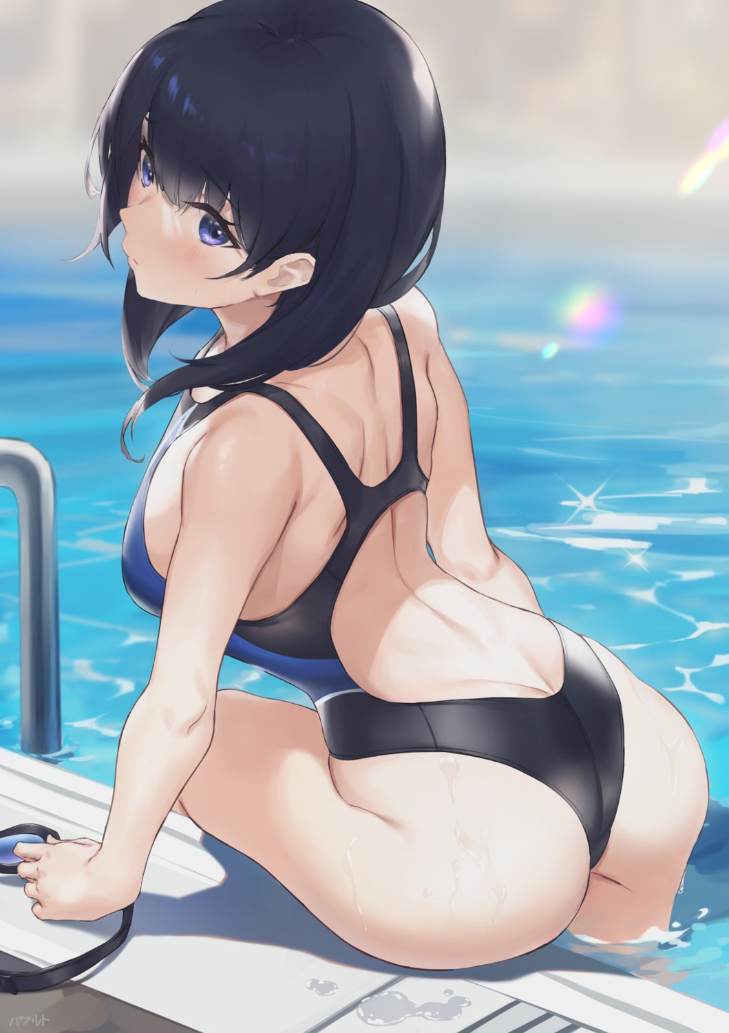 ass parfaitlate ssss.gridman swimsuits takarada_rikka wet