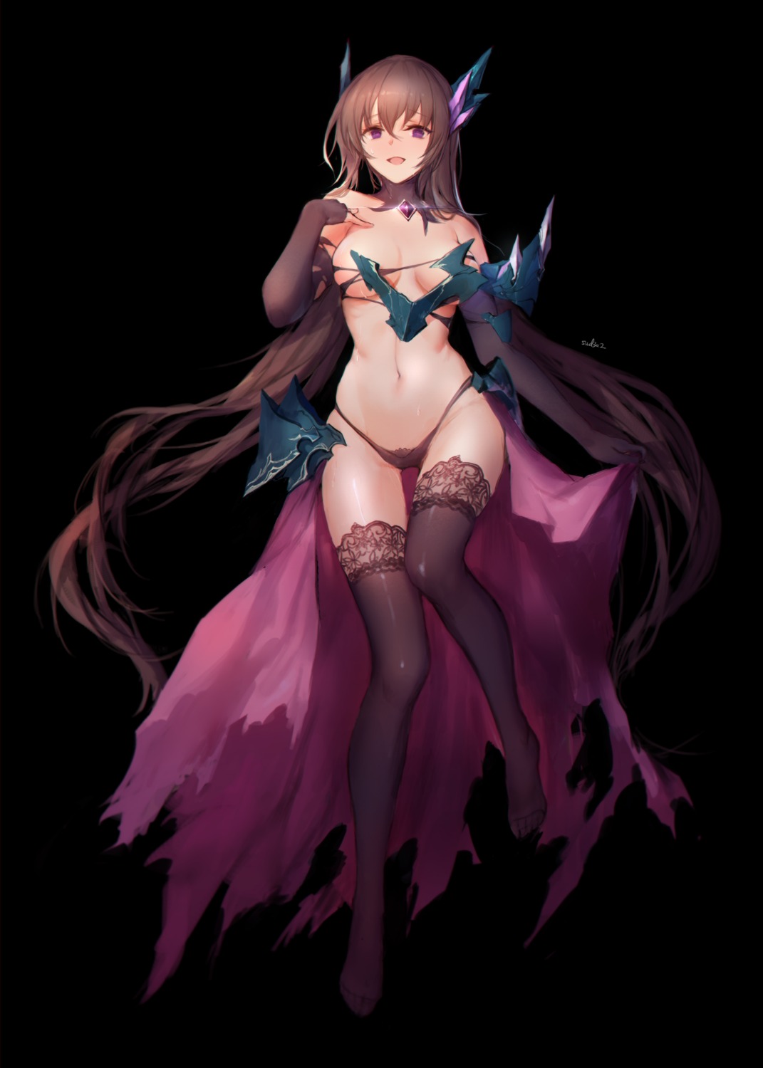 breasts no_bra pantsu swd3e2 thighhighs torn_clothes venus_blood