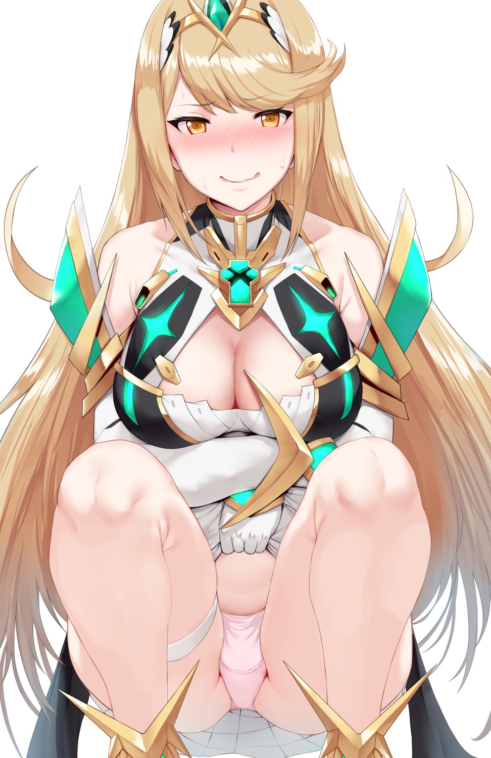 breast_hold cleavage dress garter hews hikari_(xenoblade_2) pantsu skirt_lift xenoblade xenoblade_chronicles_2