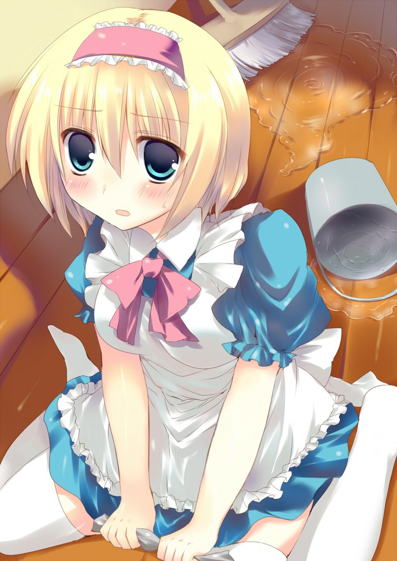 alice_margatroid kinoko maid thighhighs touhou