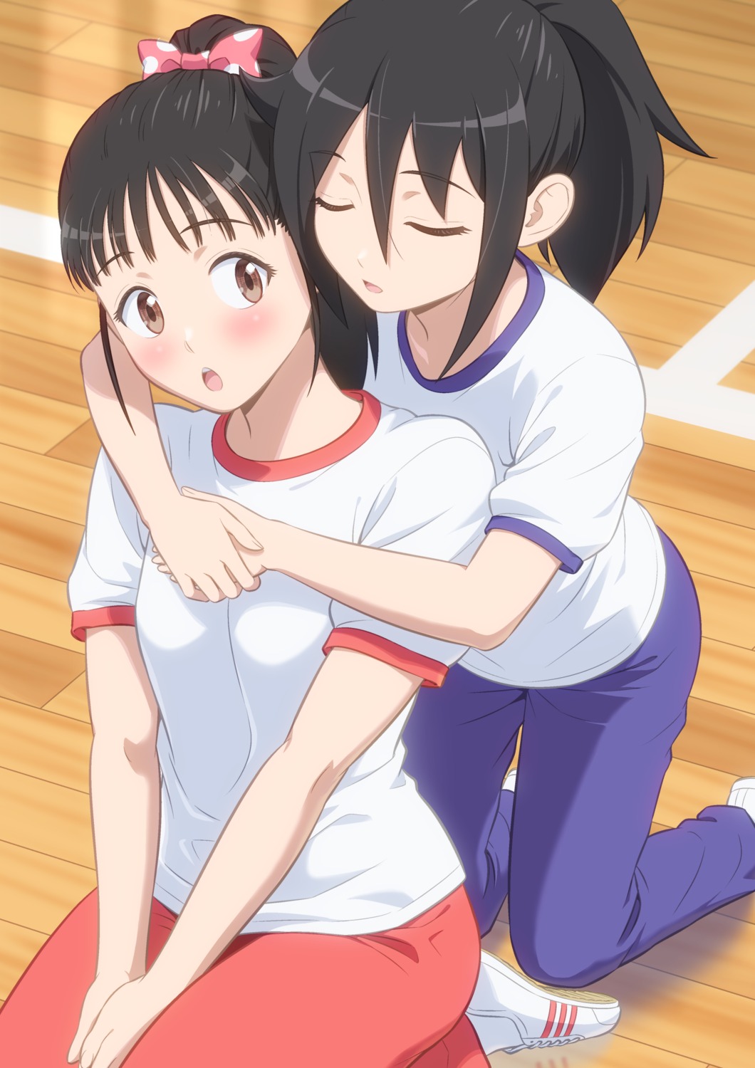 gym_uniform hirasawa_shizuku ichikawa_masahiro kuroki_tomoko watashi_ga_motenai_no_wa_dou_kangaetemo_omaera_ga_warui! yuri