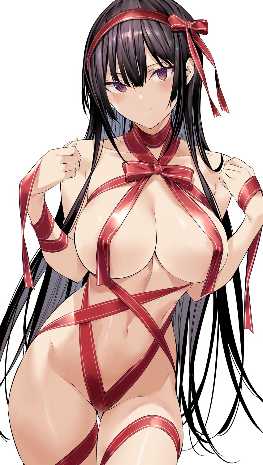 christmas erect_nipples hiiragi_yuuichi naked_ribbon