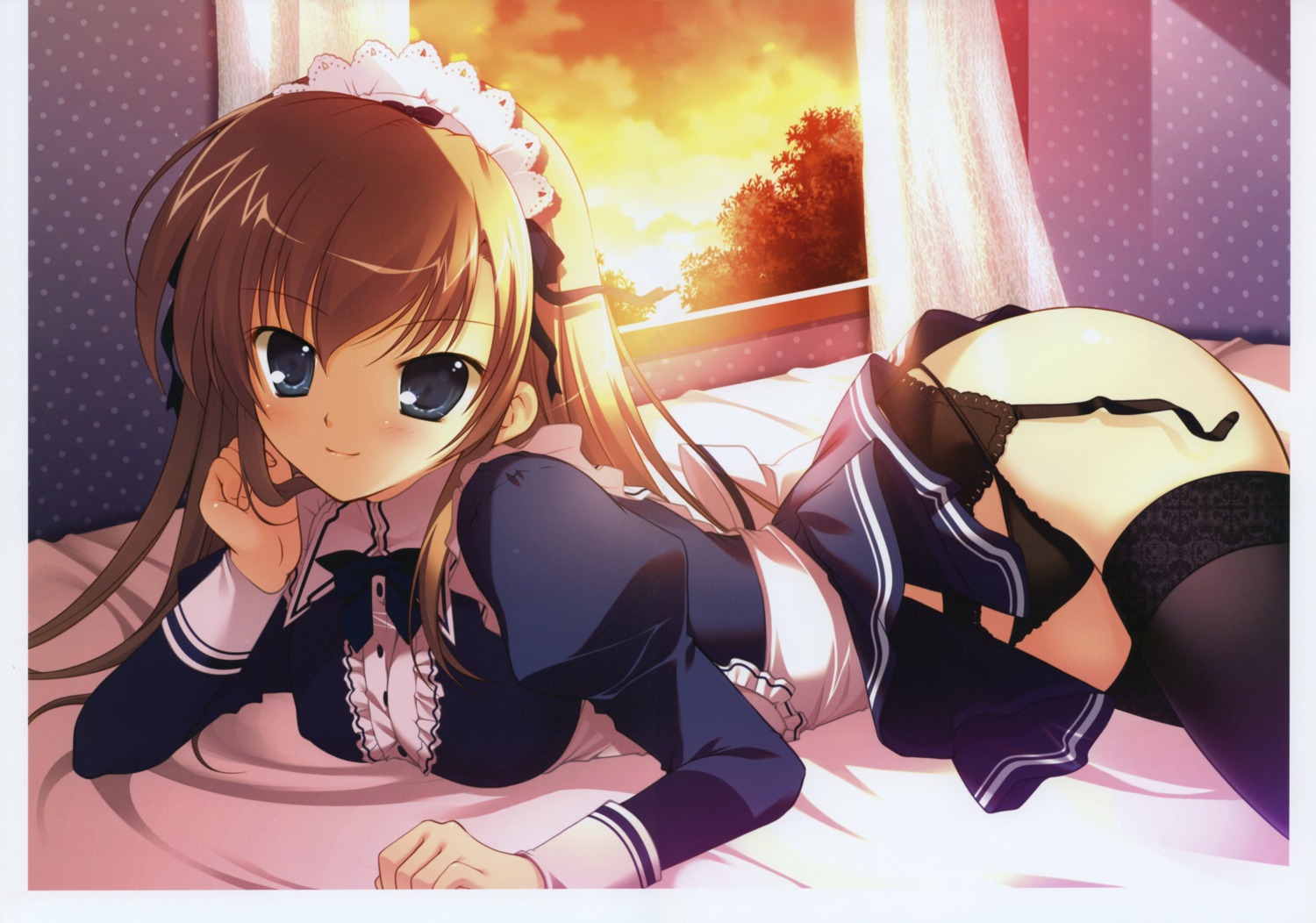 garter_belt maid mikeou pantsu stockings thighhighs