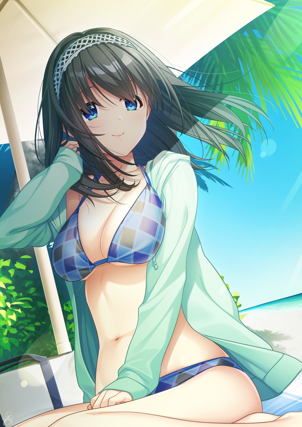 bikini mikapoe open_shirt sagisawa_fumika swimsuits the_idolm@ster the_idolm@ster_cinderella_girls