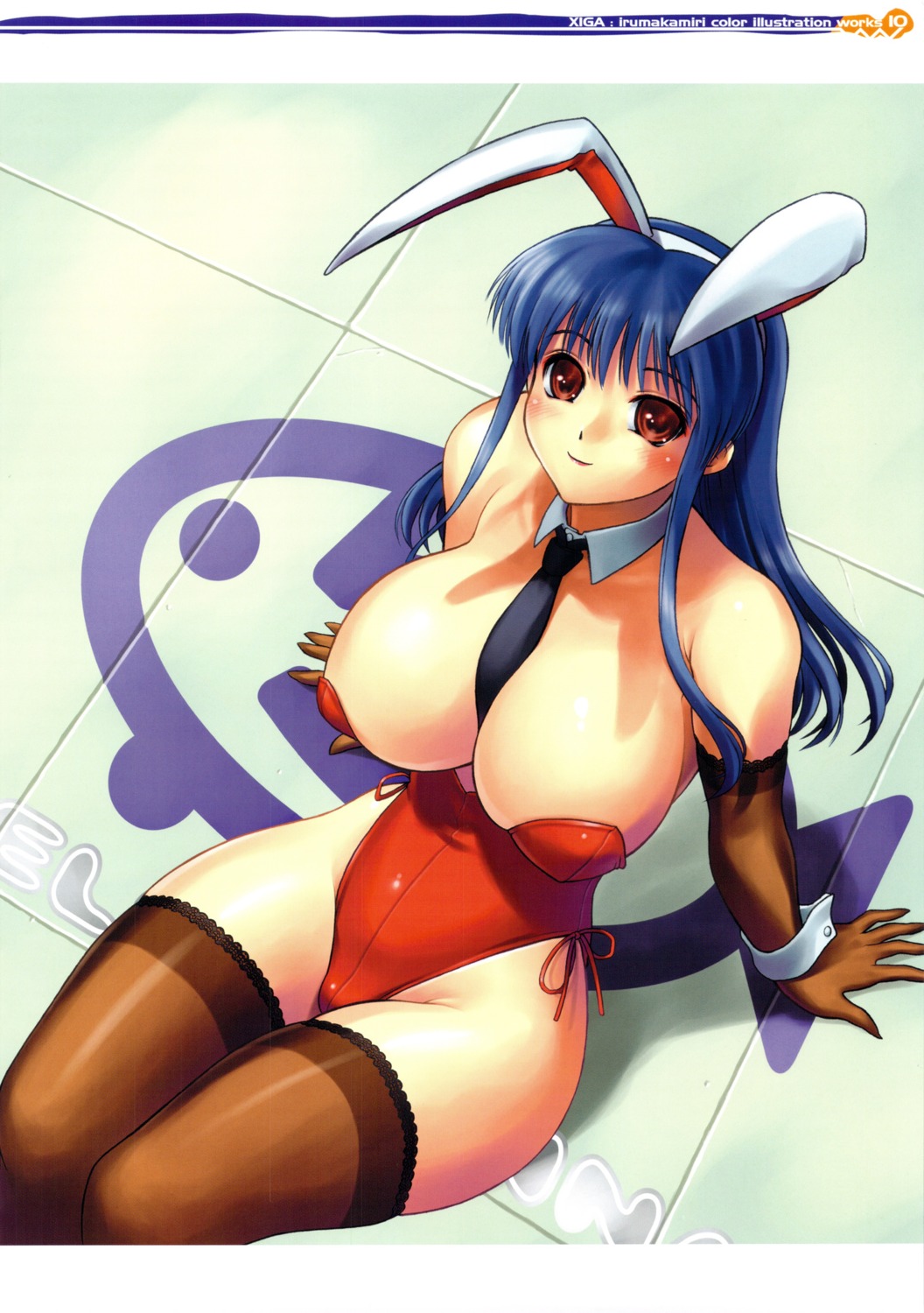 animal_ears bunny_ears bunny_girl cleavage hellabunna iruma_kamiri thighhighs