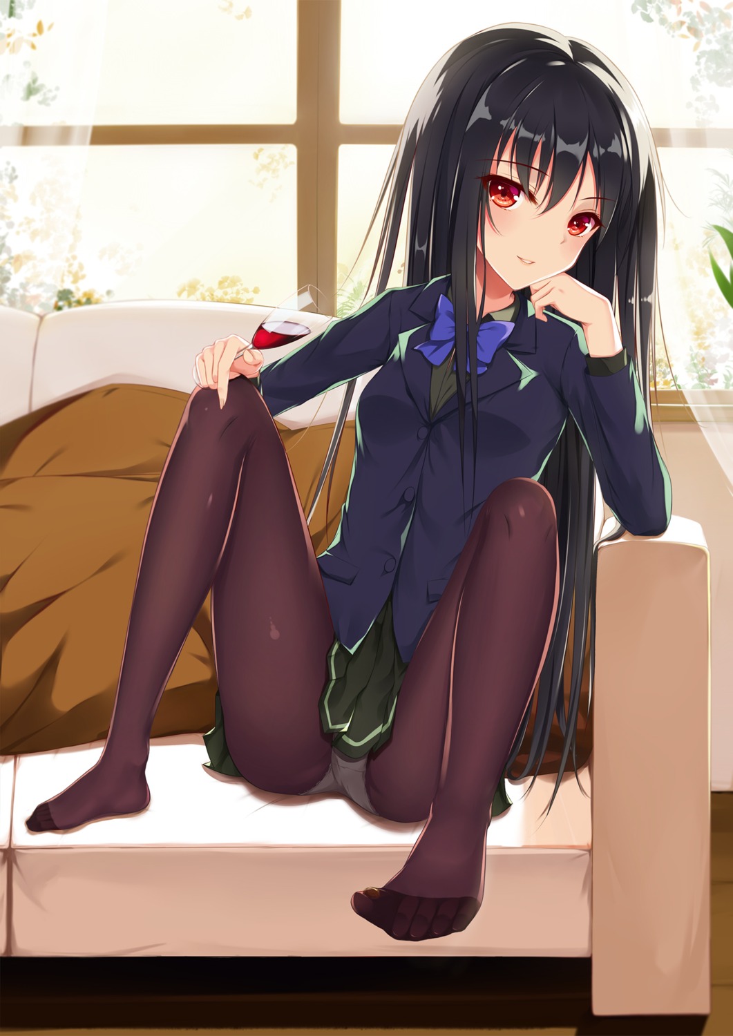 accel_world feet flan_(seeyouflan) kuroyukihime pantsu pantyhose seifuku