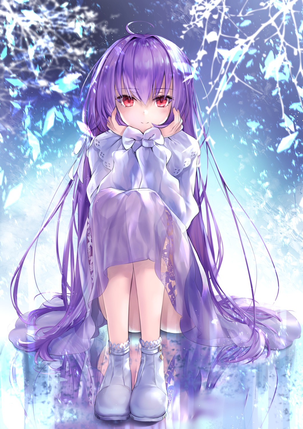 dress fate/grand_order hane_yuki scathach_skadi see_through skirt_lift