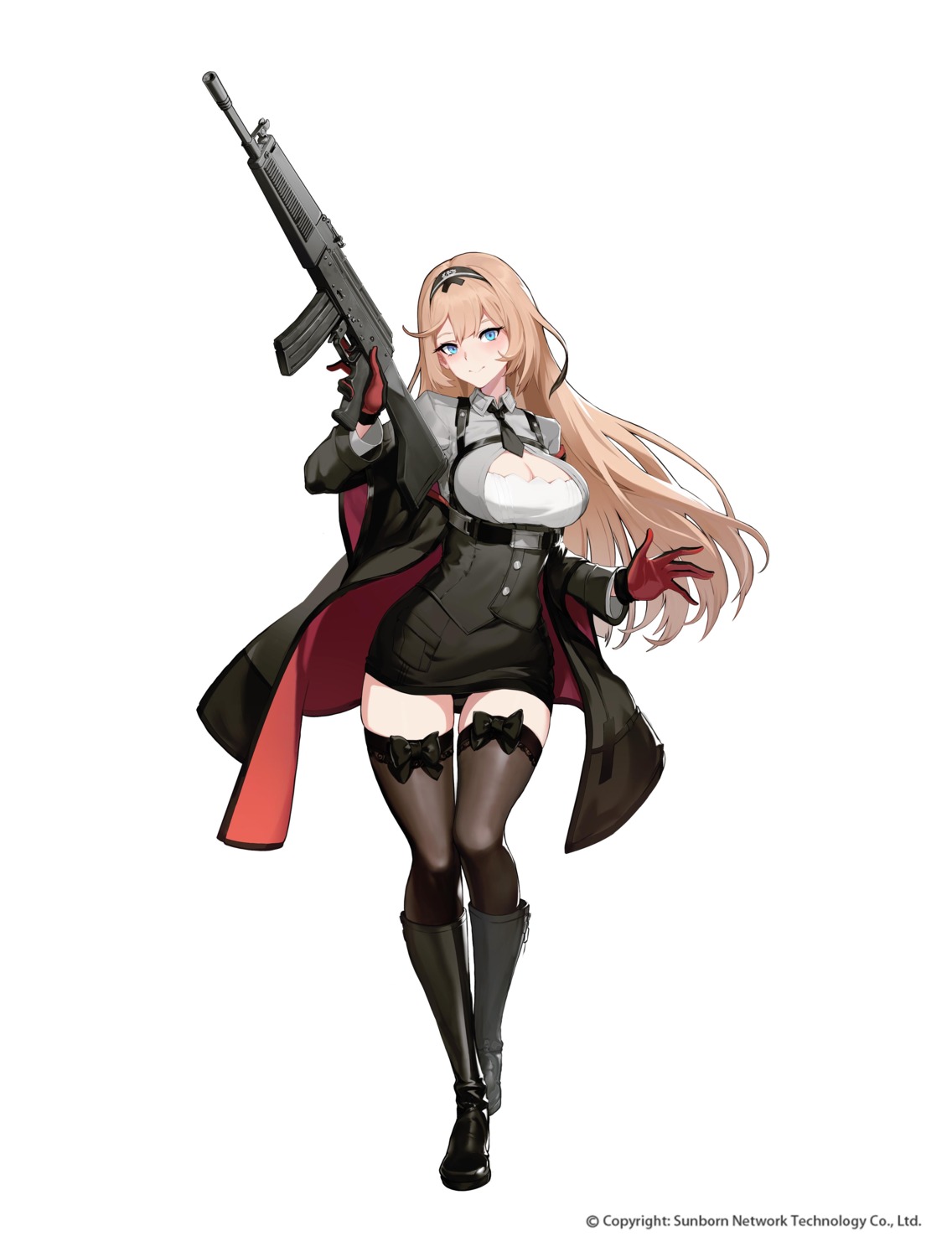 cleavage girls_frontline gun reisun001 stg940_(girls_frontline) thighhighs uniform