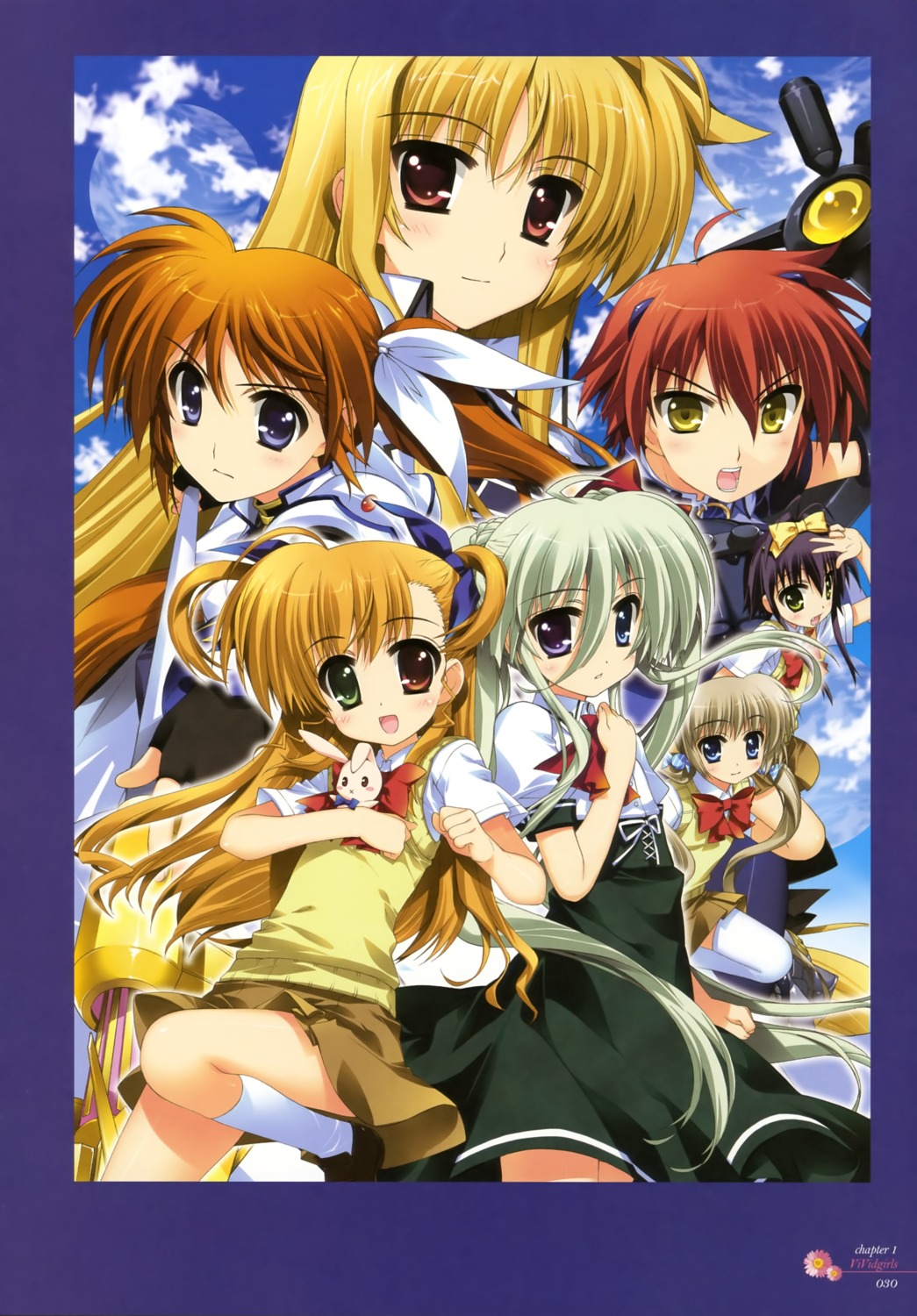 corona_timir einhart_stratos fate_testarossa fujima_takuya heterochromia mahou_shoujo_lyrical_nanoha mahou_shoujo_lyrical_nanoha_vivid nove rio_wezley sacred_heart seifuku takamachi_nanoha vivio