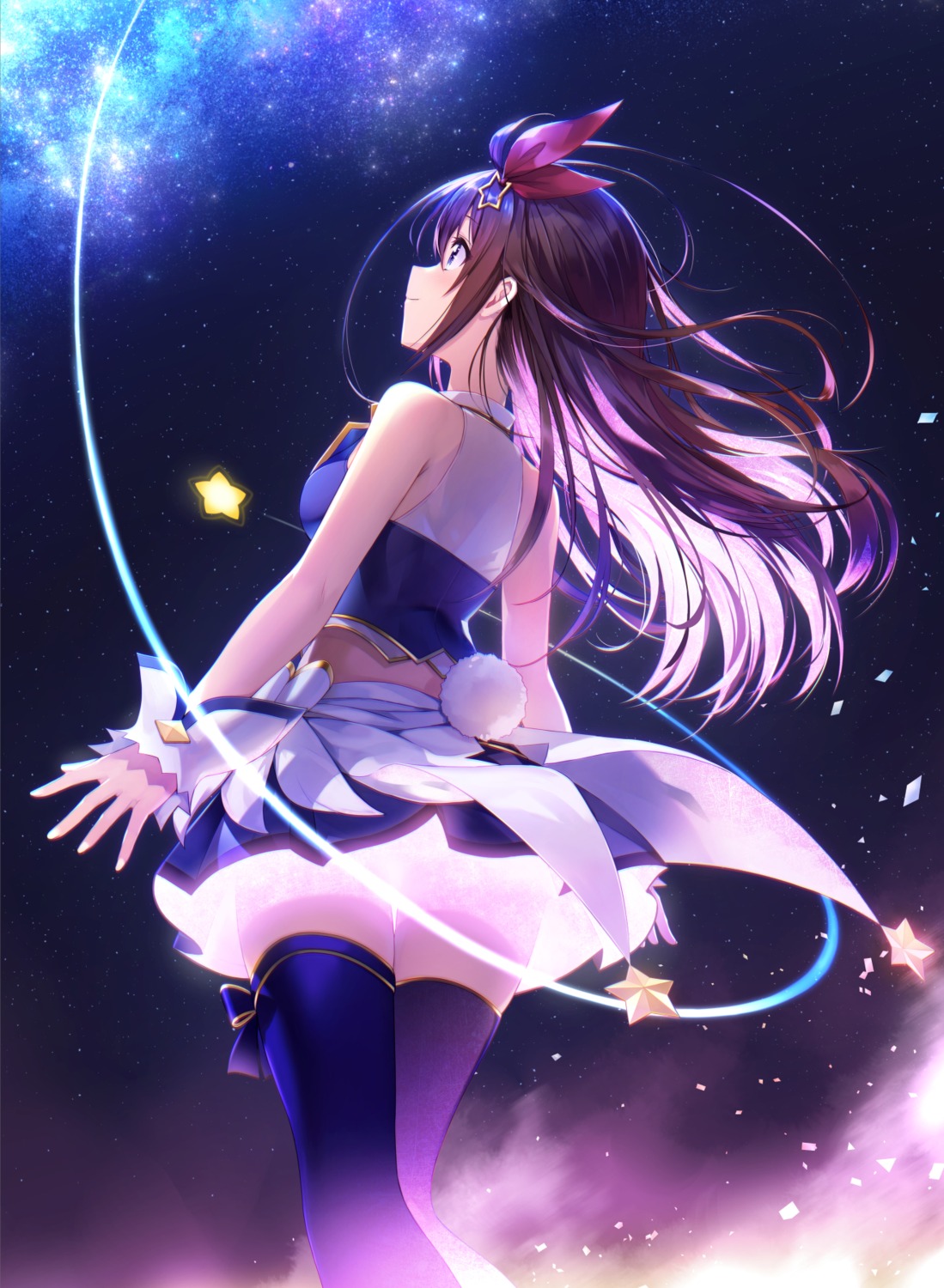 hololive ordan see_through skirt_lift tail thighhighs tokino_sora