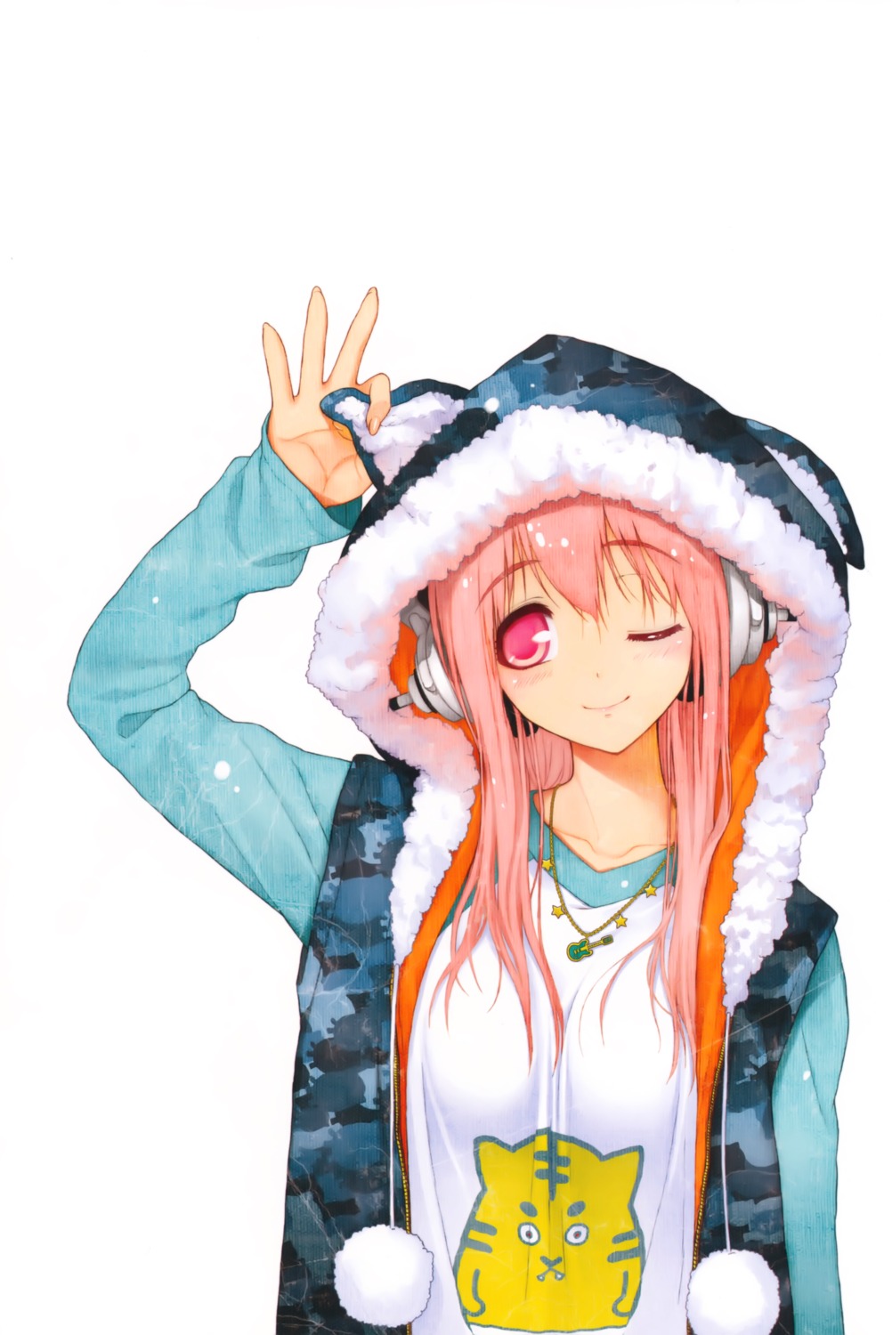 headphones sonico super_sonico tsuji_santa