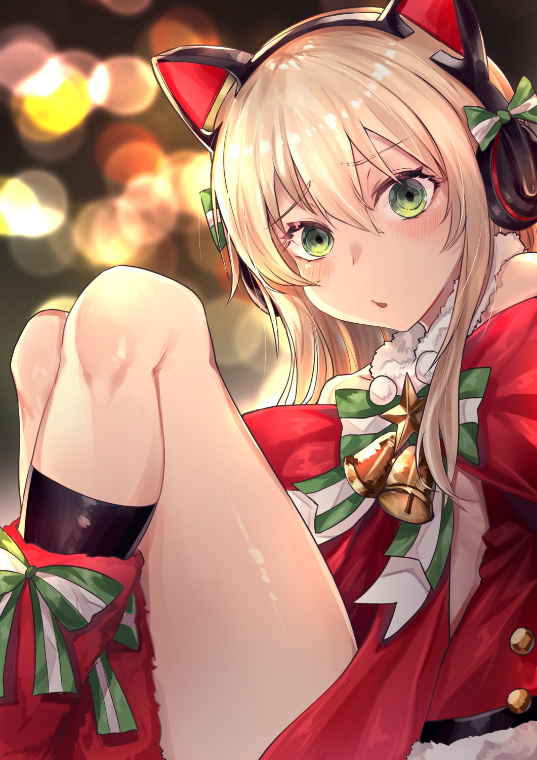 animal_ears christmas girls_frontline hakua_mill headphones tmp_(girls_frontline)