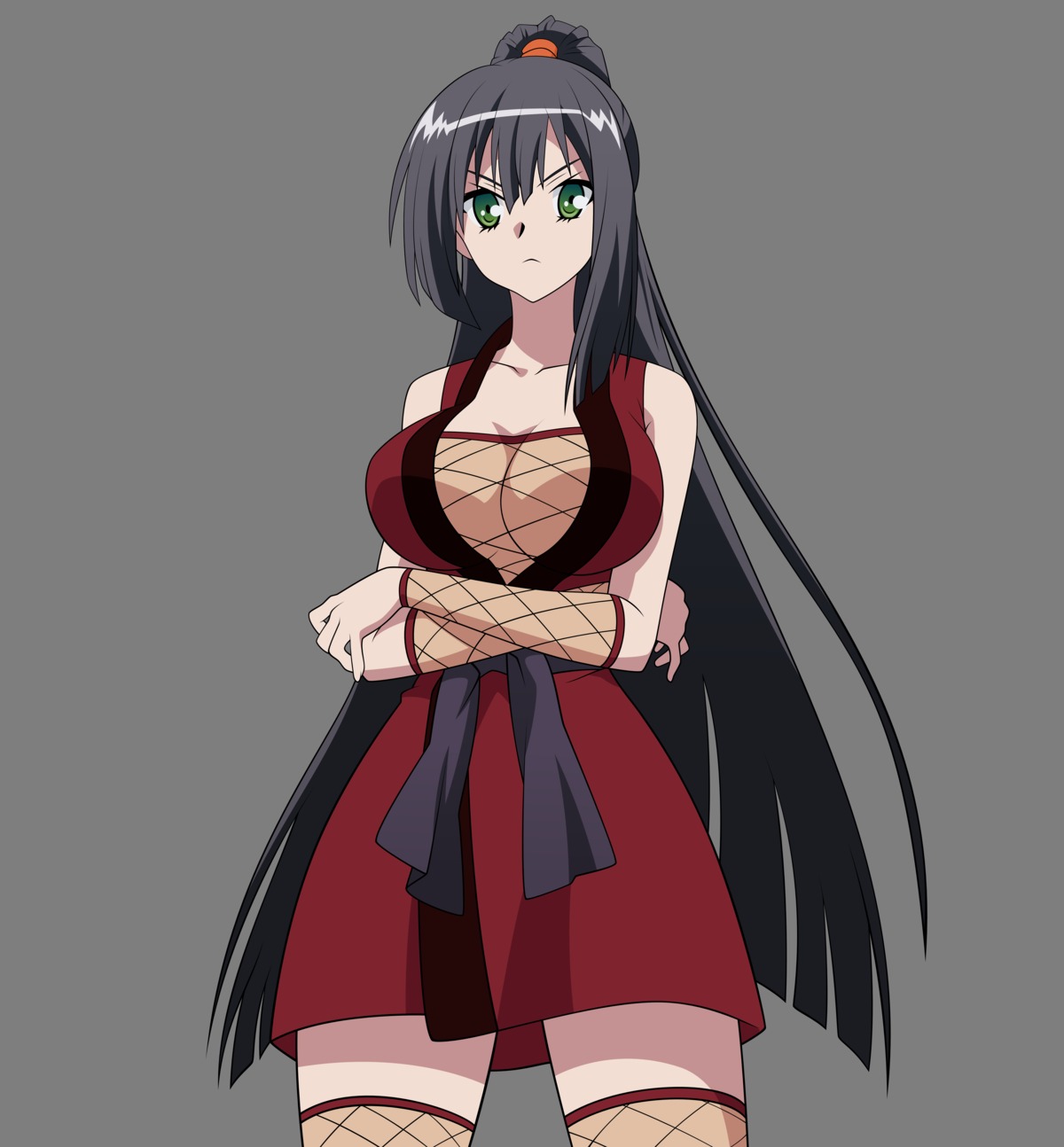 Kore Wa Zombie Desu Ka Seraphim Cleavage Fishnets Kimono Ninja Thighhighs Transparent Png Vector Trace Yande Re