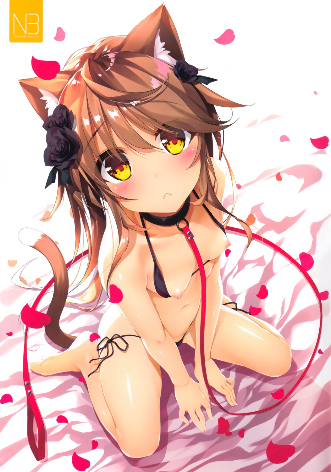 animal_ears bikini breasts neko_gosho nipples swimsuits tail yanagi_yuu