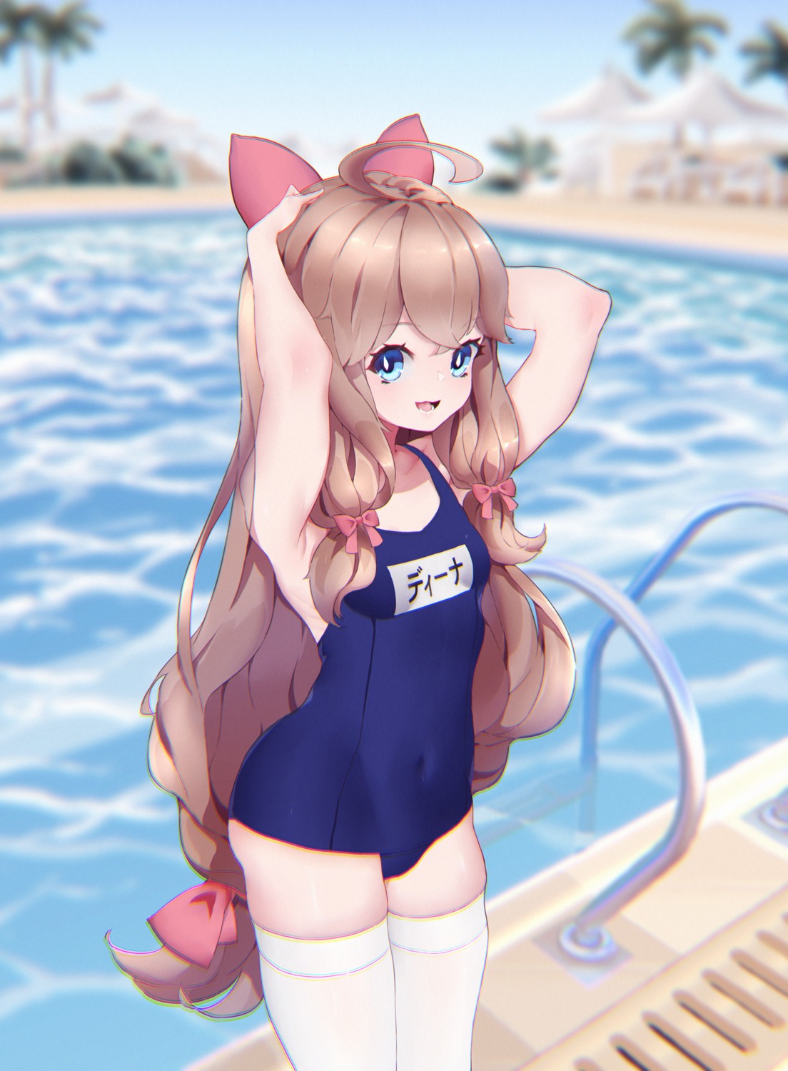 a-soul diana_(a-soul) gioyun_vi loli school_swimsuit swimsuits thighhighs