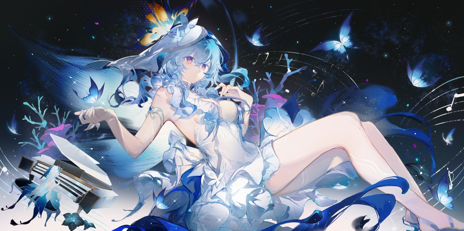 dress no_bra qianqianjie see_through shorekeeper skirt_lift wuthering_waves