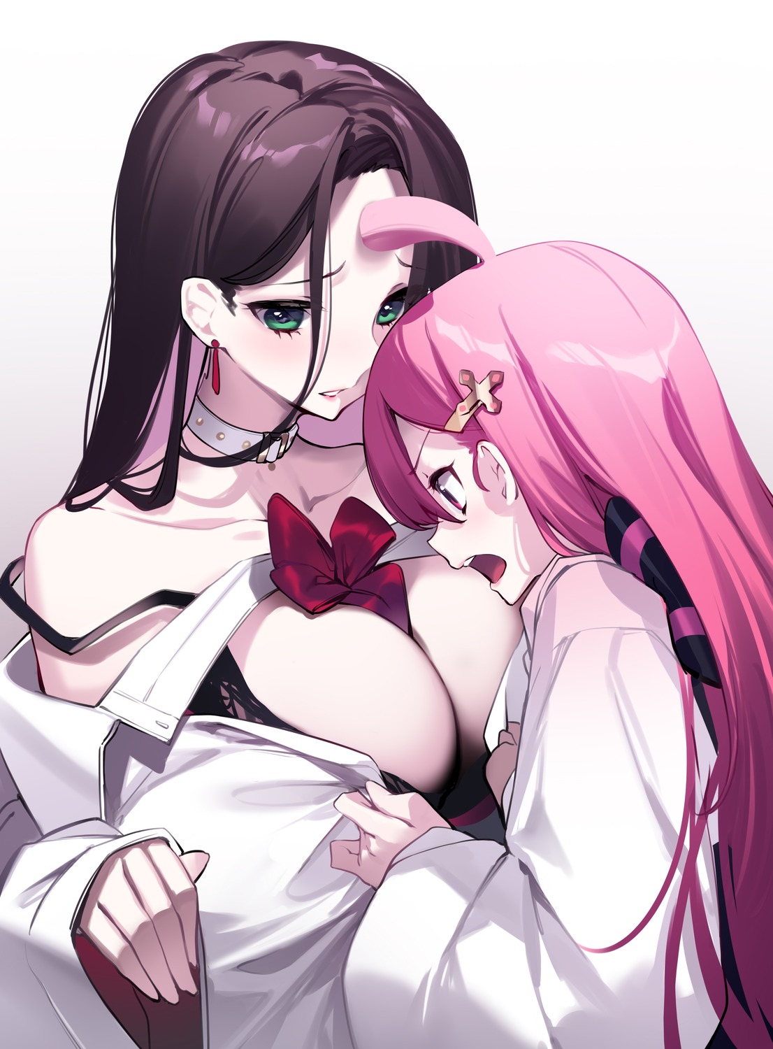 ako_ko bra open_shirt pity undressing yaguo yuri