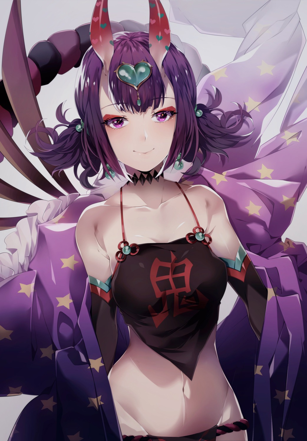 fate/grand_order fundoshi horns japanese_clothes lingerie misshao_00 open_shirt shuten_douji_(fate/grand_order)