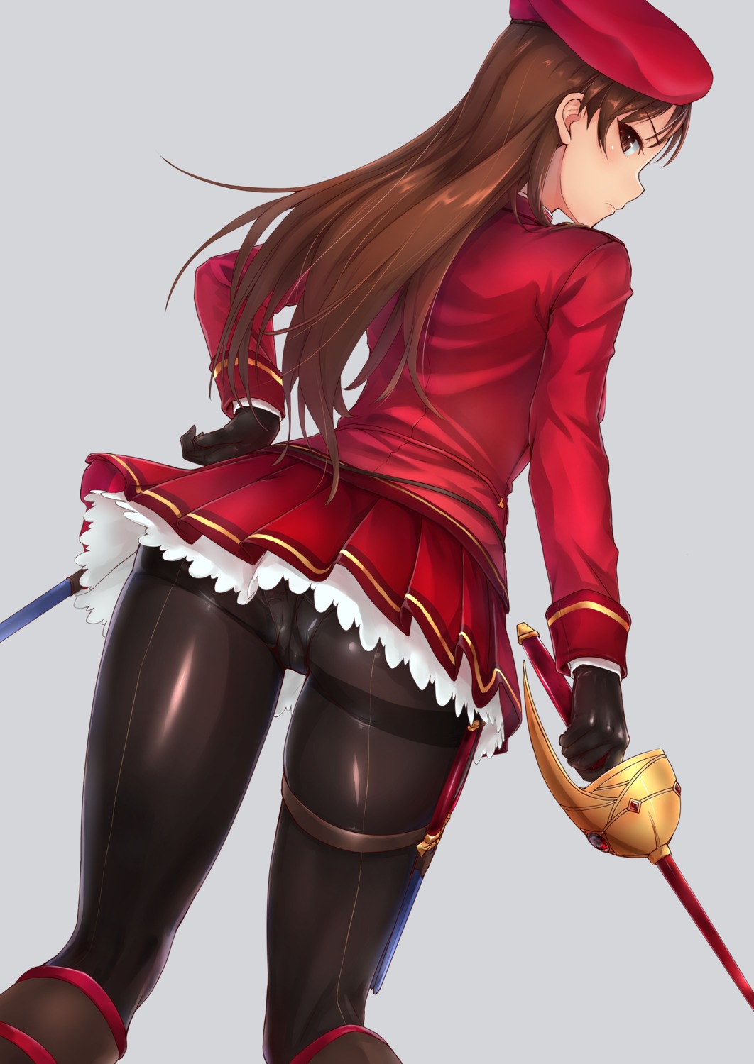 ass cameltoe pantsu pantyhose sword tori_(puru0083) uniform weapon