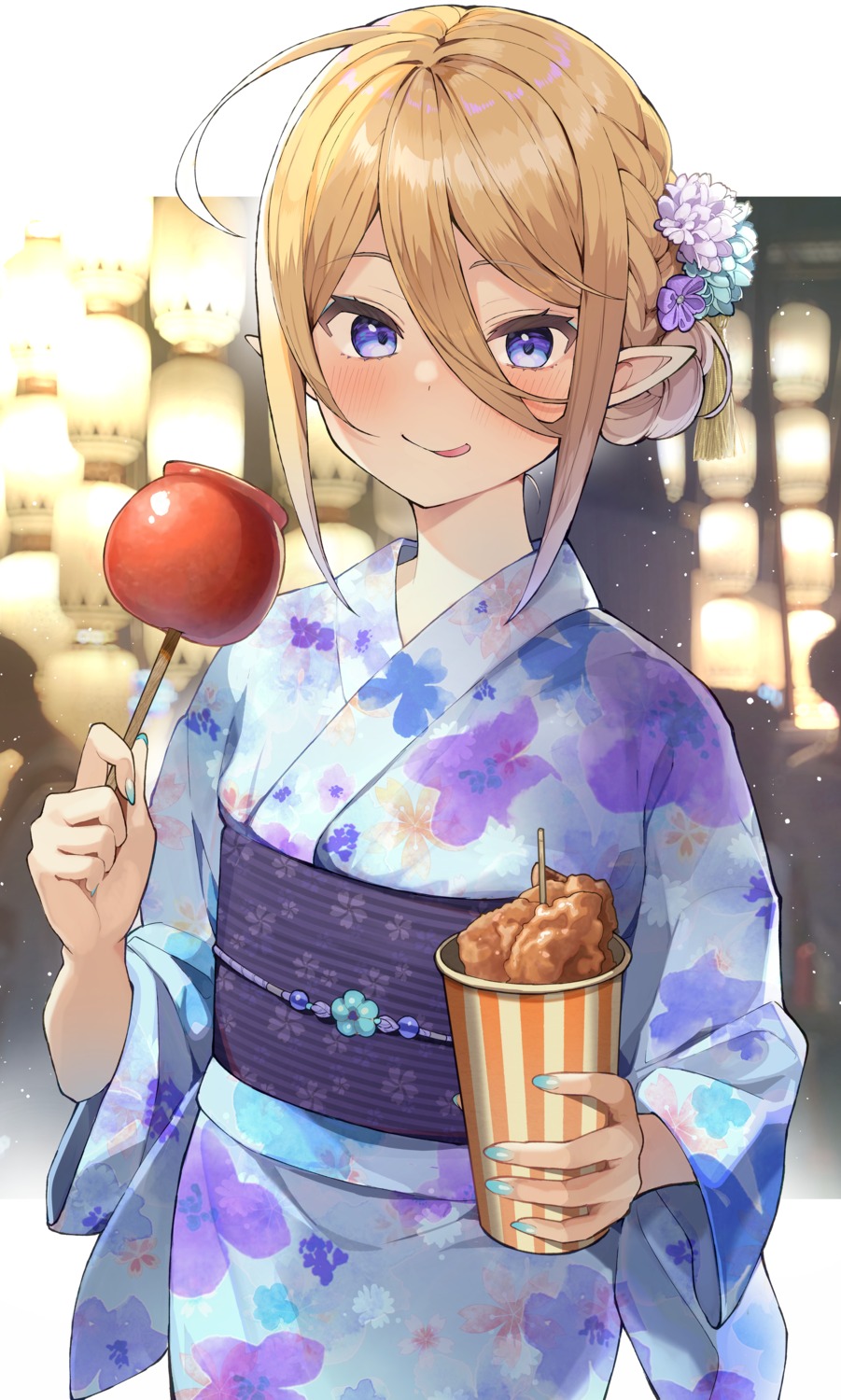 kusumoto_touka pointy_ears yukata