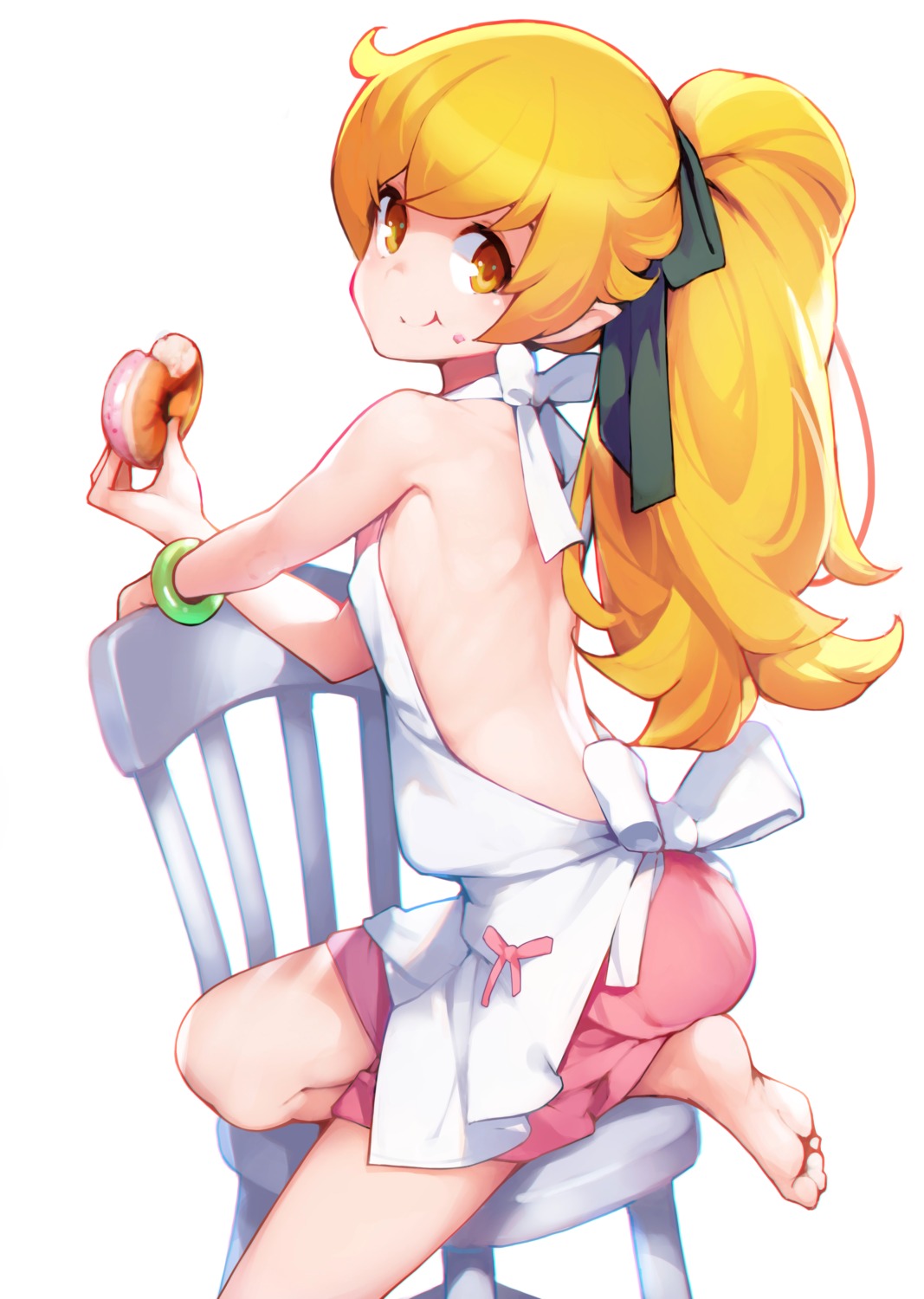 ass ataruman bakemonogatari cream feet monogatari_(series) no_bra oshino_shinobu pointy_ears