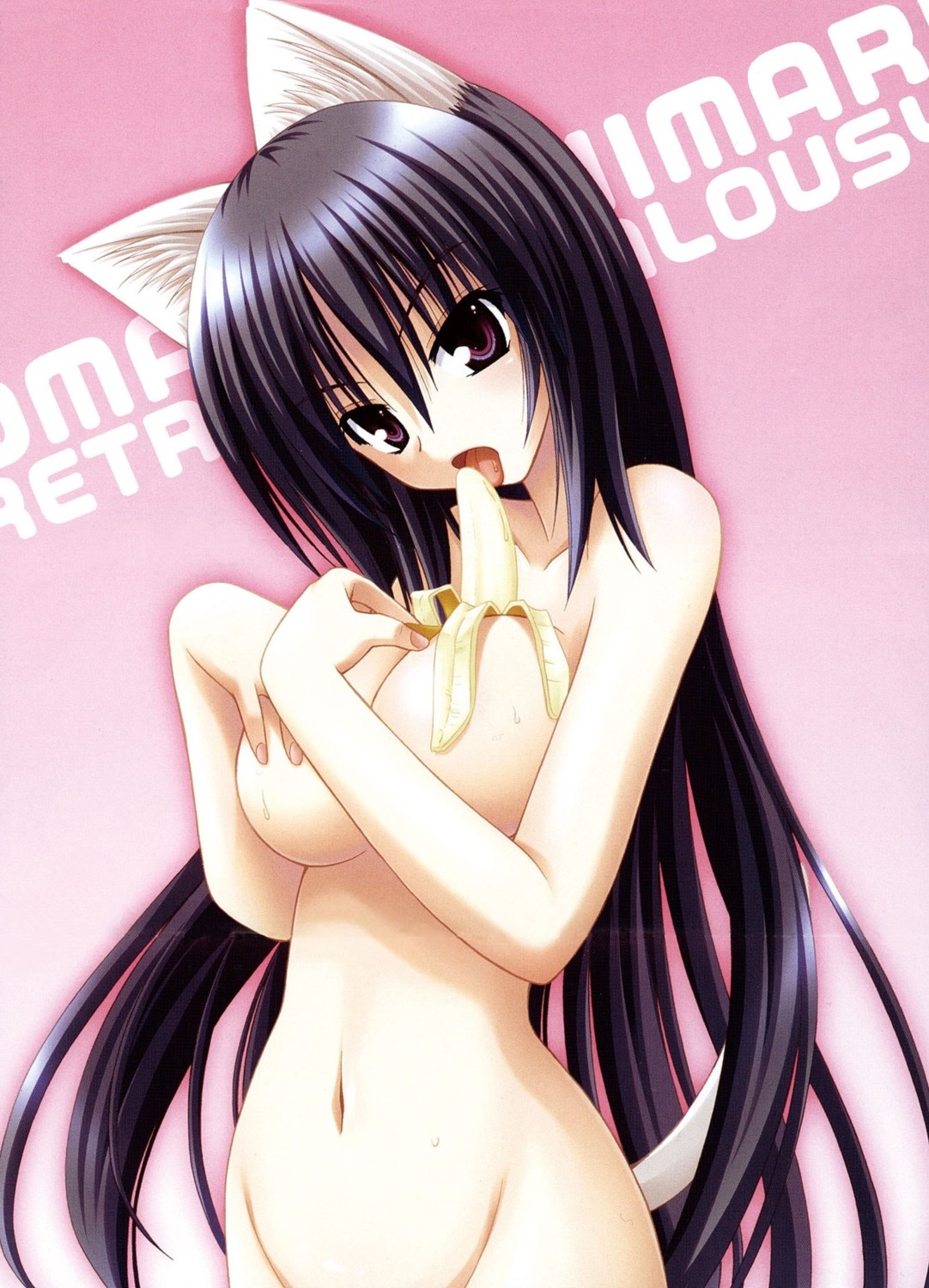 animal_ears breast_hold himari matra_milan naked nekomimi omamori_himari tail