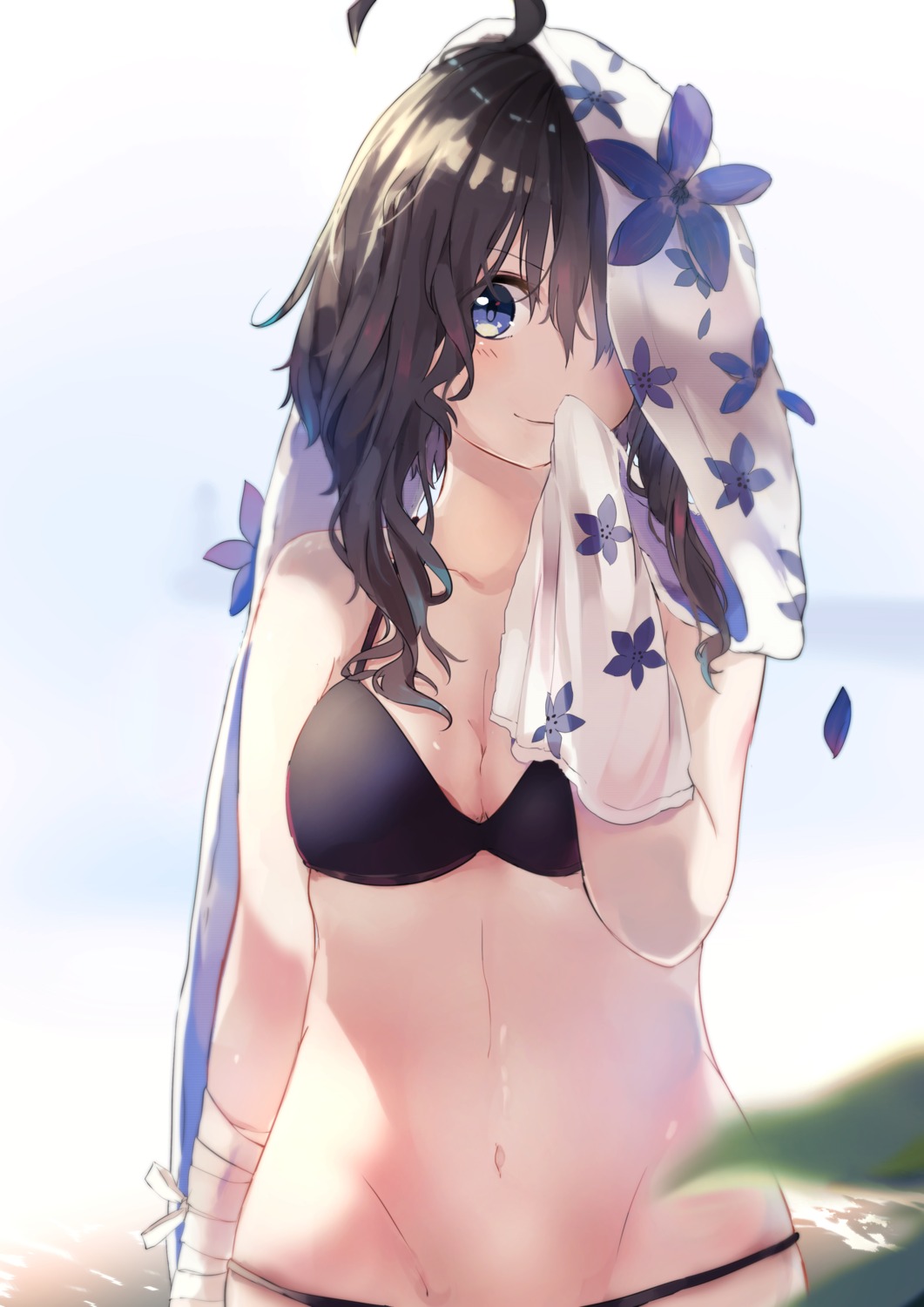 bandages bikini cleavage soranagi_yuki swimsuits towel