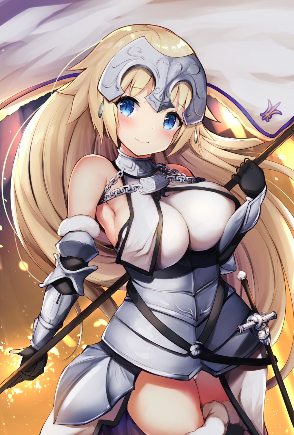 armor cisyo fate/grand_order jeanne_d'arc jeanne_d'arc_(fate) pantsu sword thighhighs