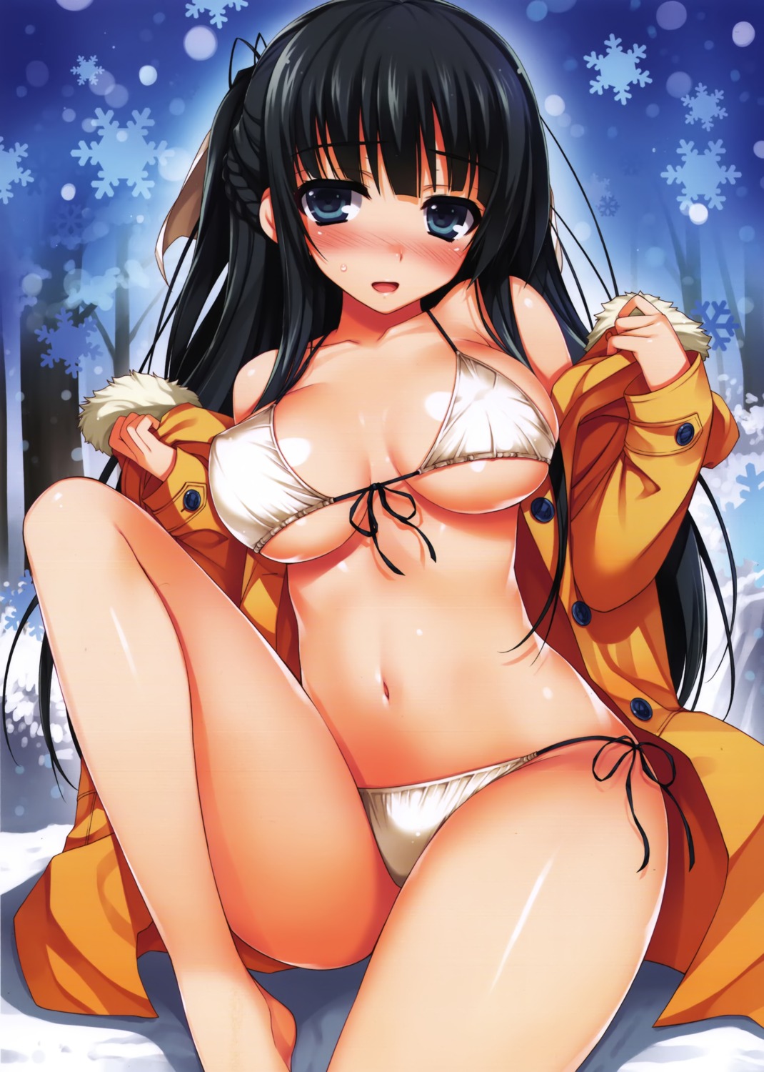 bikini cleavage erect_nipples open_shirt swimsuits tomose_shunsaku underboob