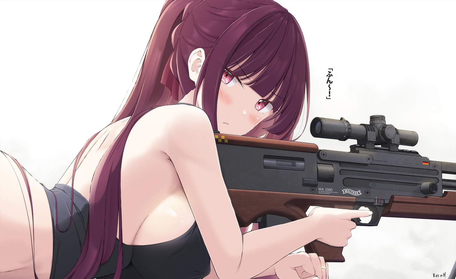 erect_nipples girls_frontline gun keenh no_bra wa2000_(girls_frontline)