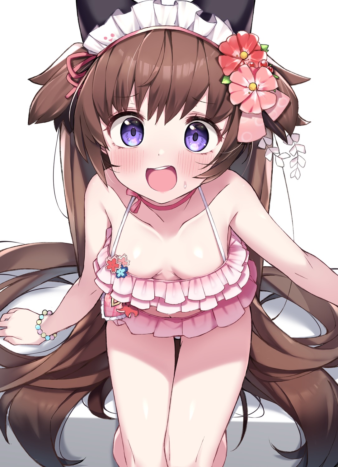 animal_ears bikini blue_archive haruyuki kawawa_shizuko loli nekomimi swimsuits