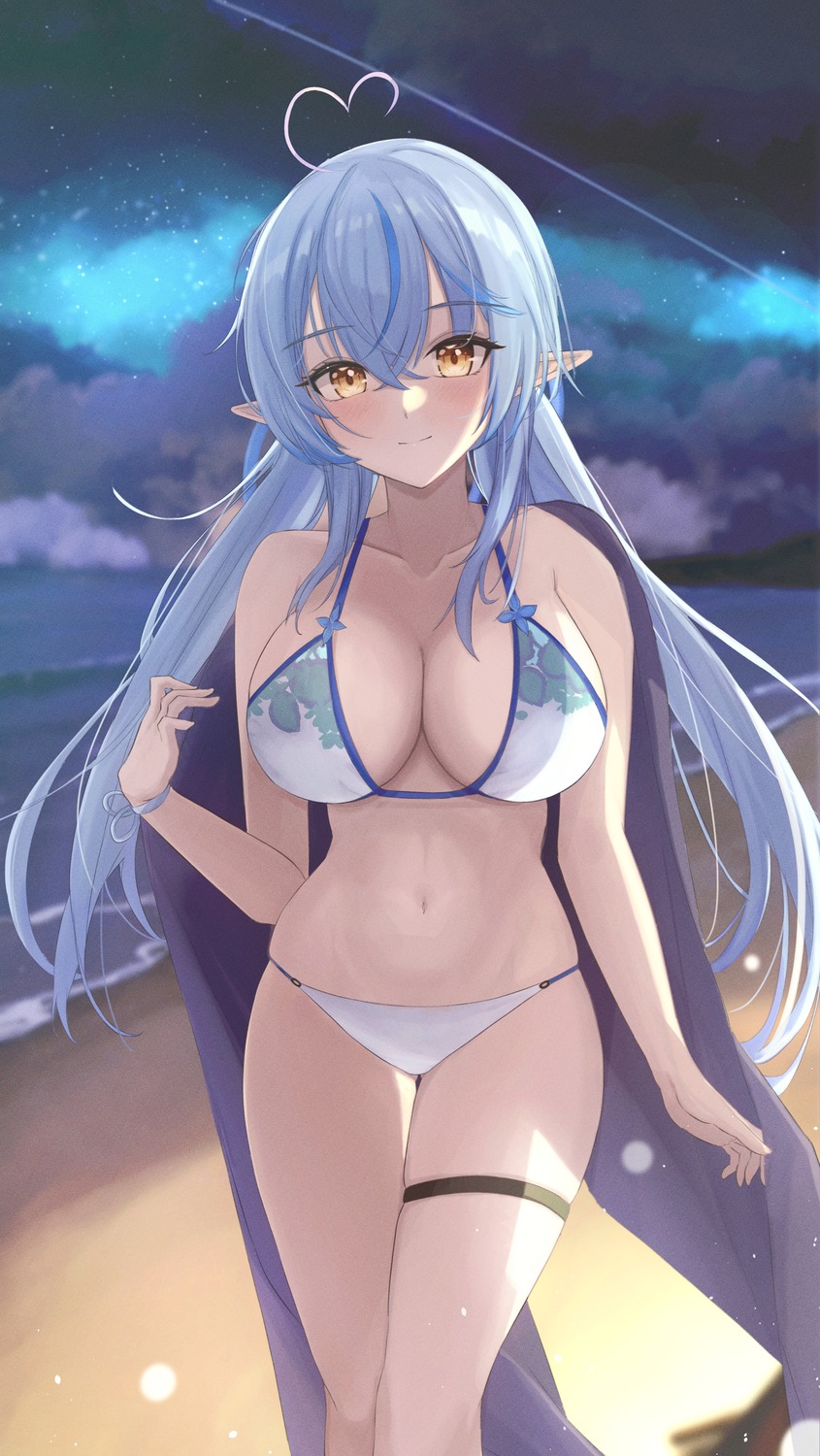 bikini elf hololive mofu07519 pointy_ears swimsuits yukihana_lamy