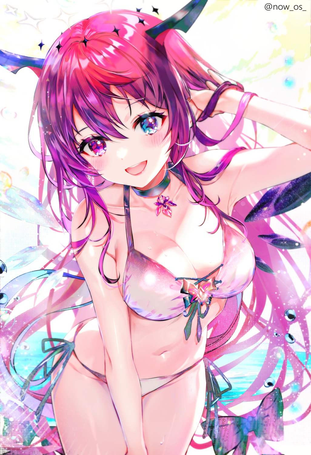 bikini heterochromia hololive hololive_english horns irys_(hololive) sowon swimsuits wings