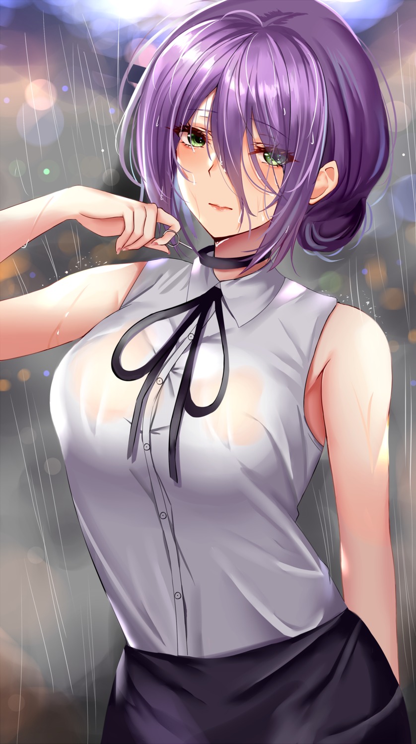 chainsaw_man no_bra reze_(chainsaw_man) see_through tagme wet wet_clothes