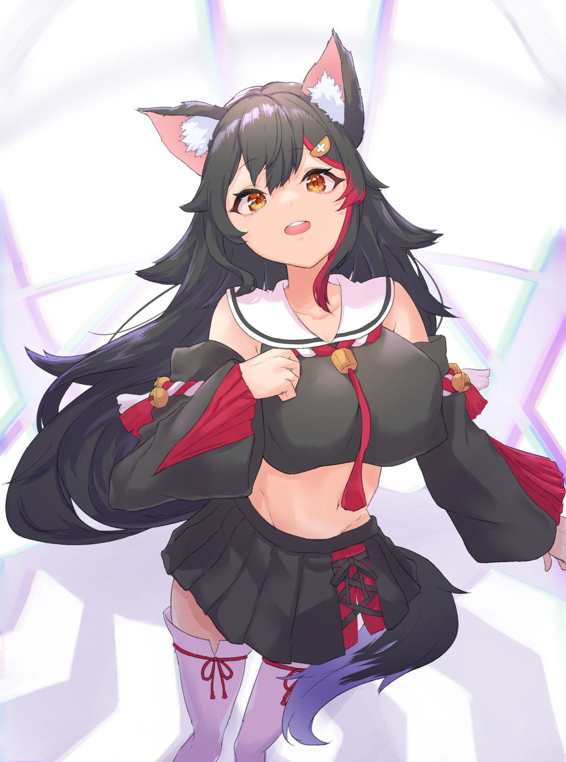 animal_ears hololive hololive_gamers ogura_toast ookami_mio tail thighhighs