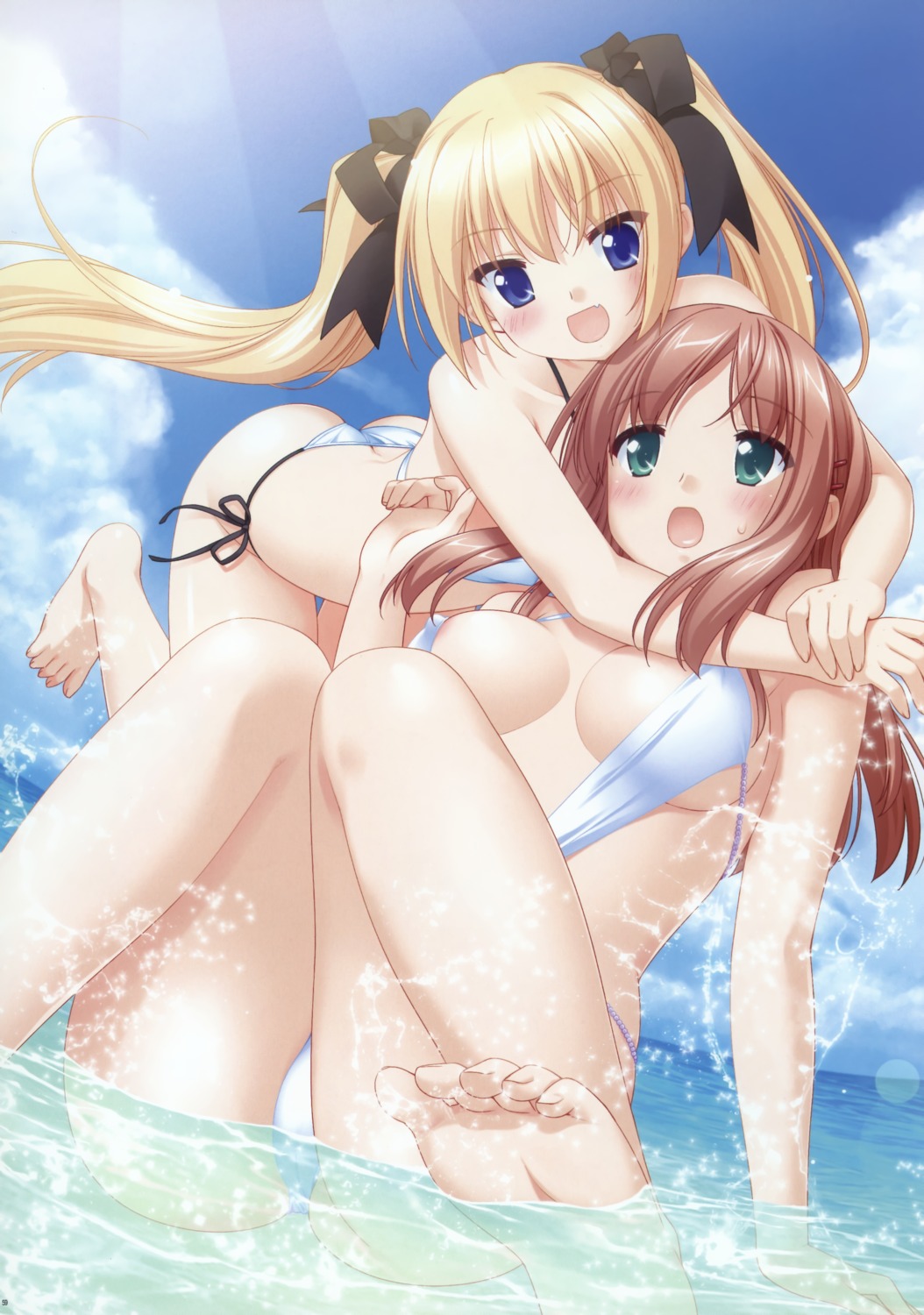 areola bikini cleavage erect_nipples houraisen_runa kani_biimu sono_hanabira_ni_kuchizuke_wo suminoe_takako swimsuits