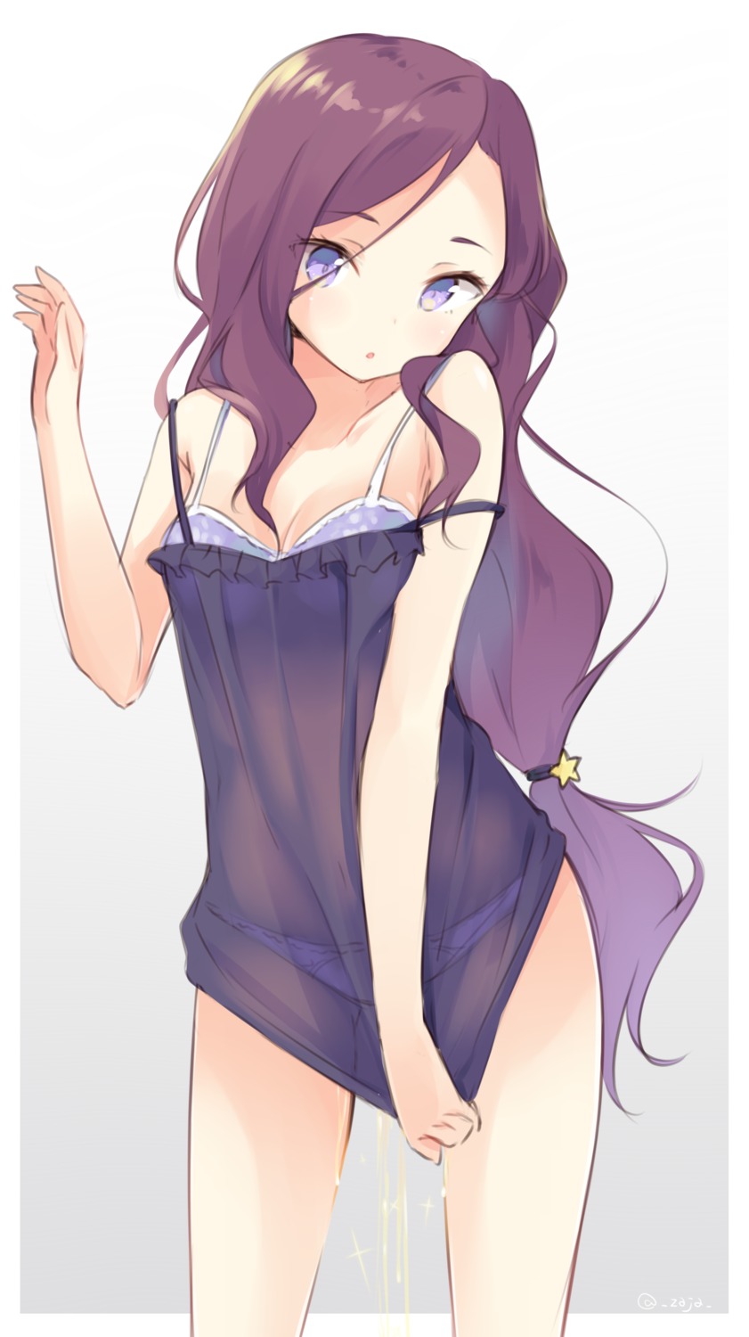 bra cleavage lingerie mimura_zaja pantsu pee see_through