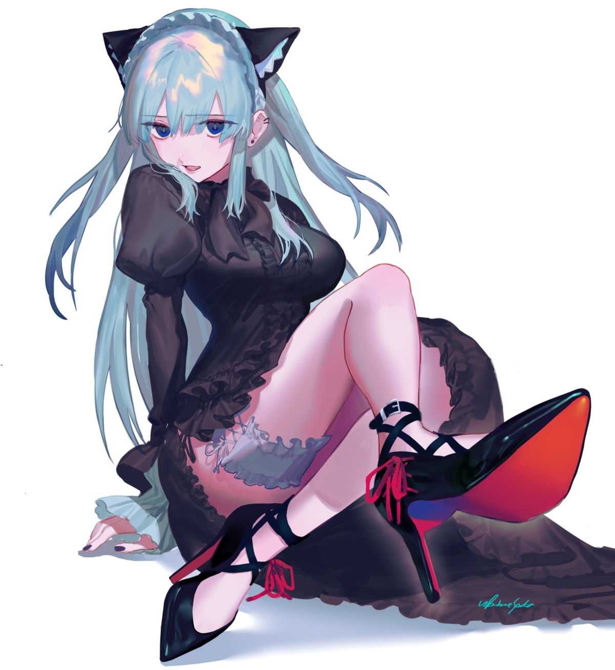 animal_ears dress gothic_lolita heels lolita_fashion nekomimi tagme